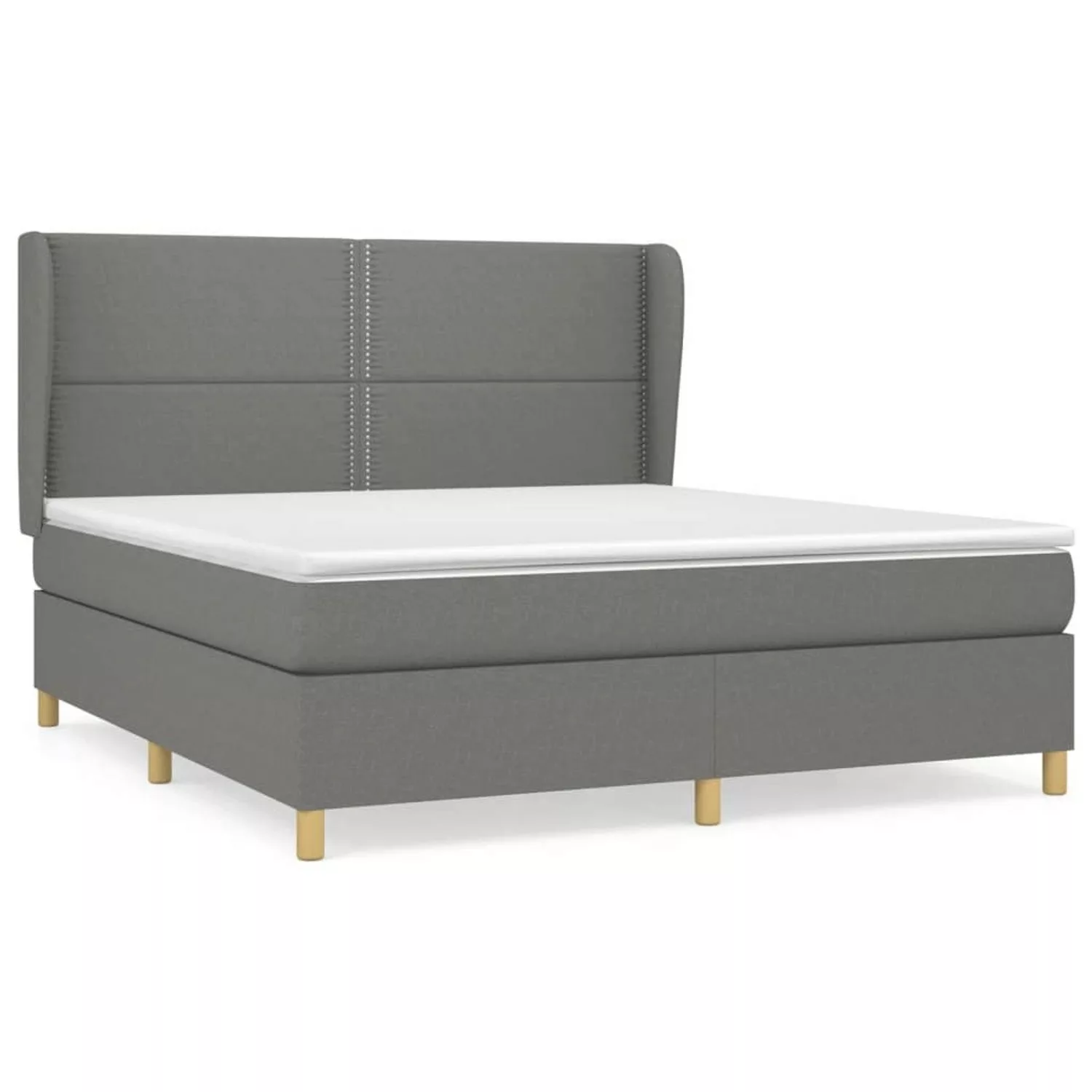 vidaXL Boxspringbett Boxspringbett mit Matratze Schwarz 180x200 cm Stoff Be günstig online kaufen