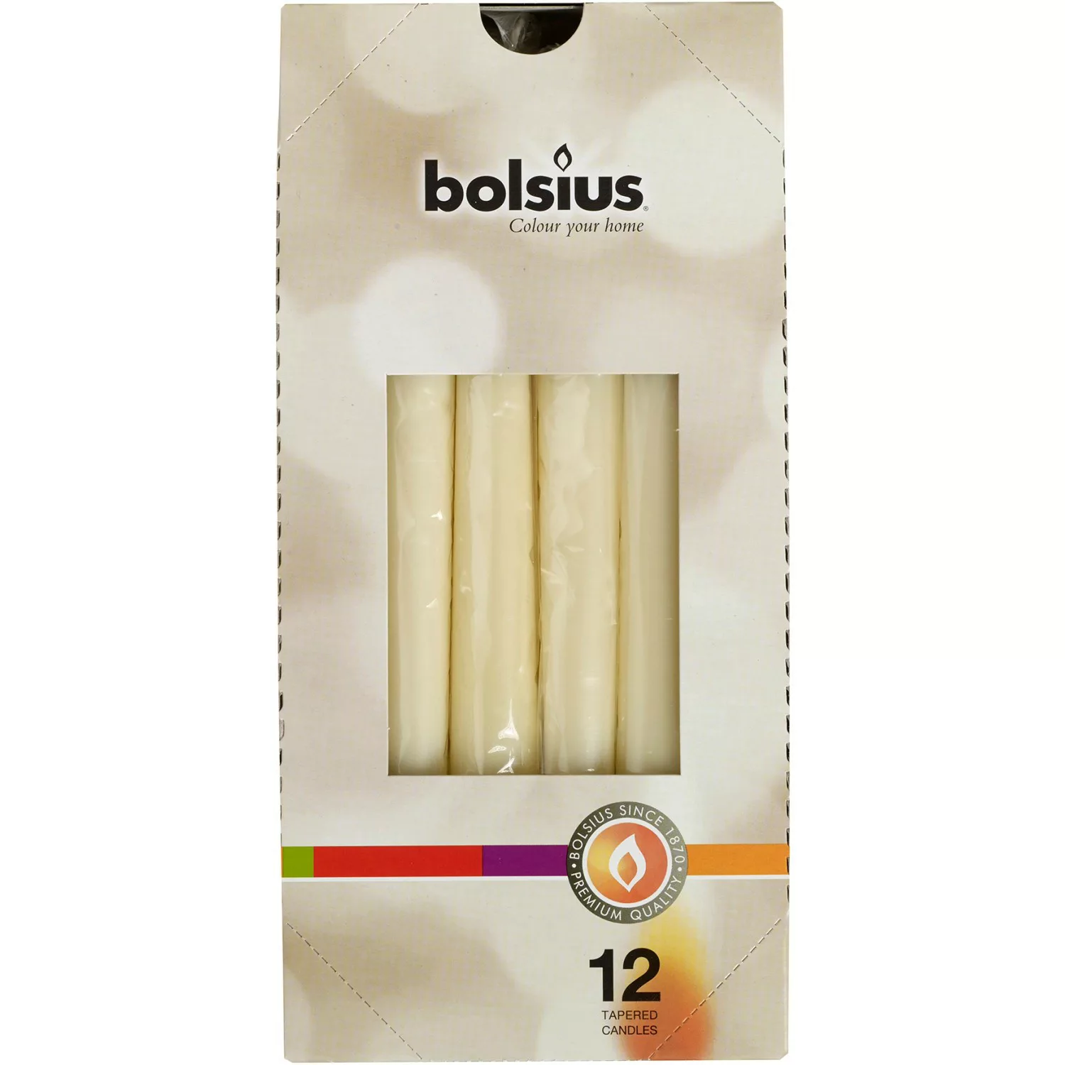Bolsius Spitzkerzen cellophaniert 245/24 mm Elfenbein günstig online kaufen