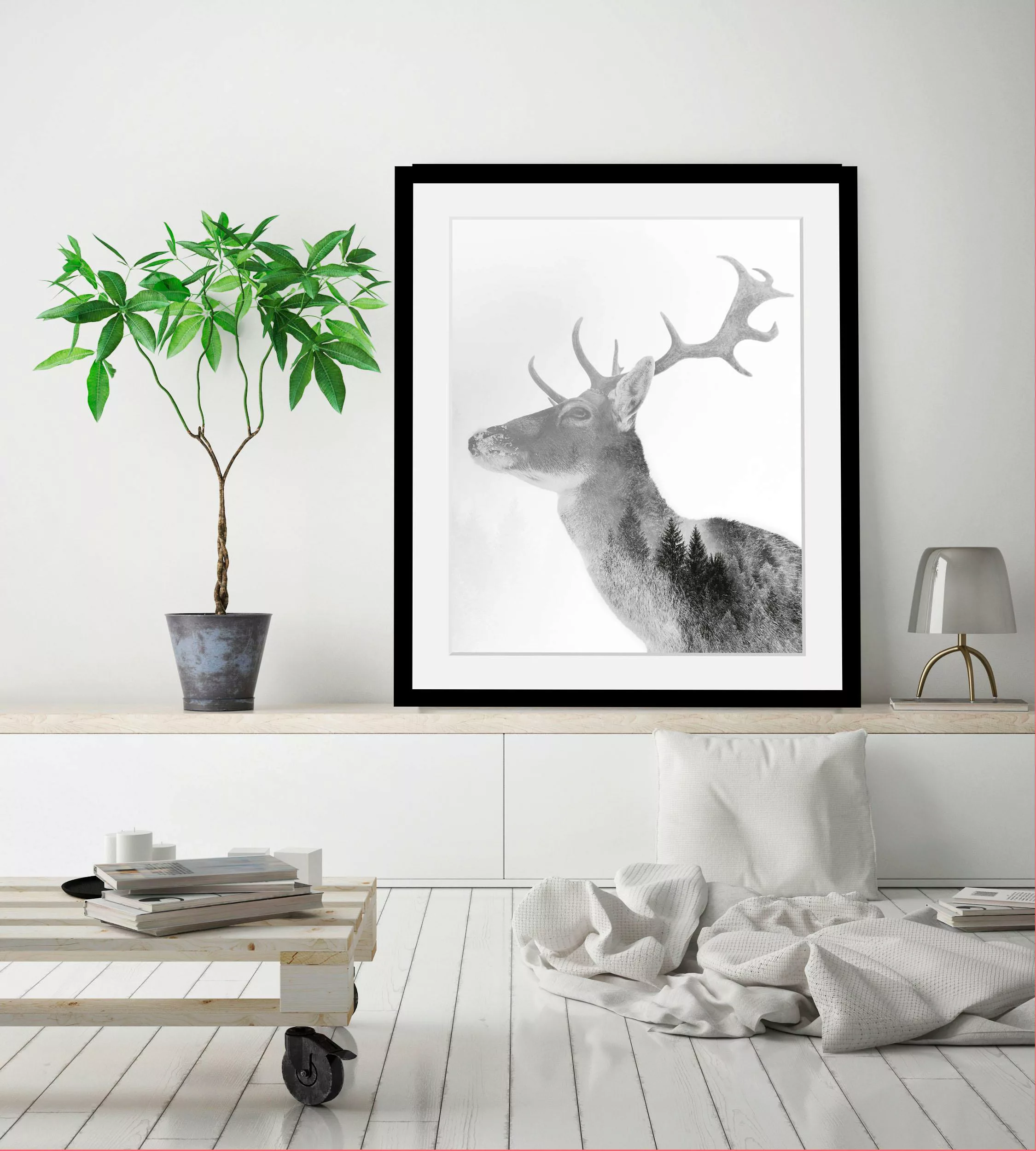 queence Bild »Hirsch«, Hirsch-Tiere-Wildtiere-Hirschbilder-Wald-Waldbilder- günstig online kaufen