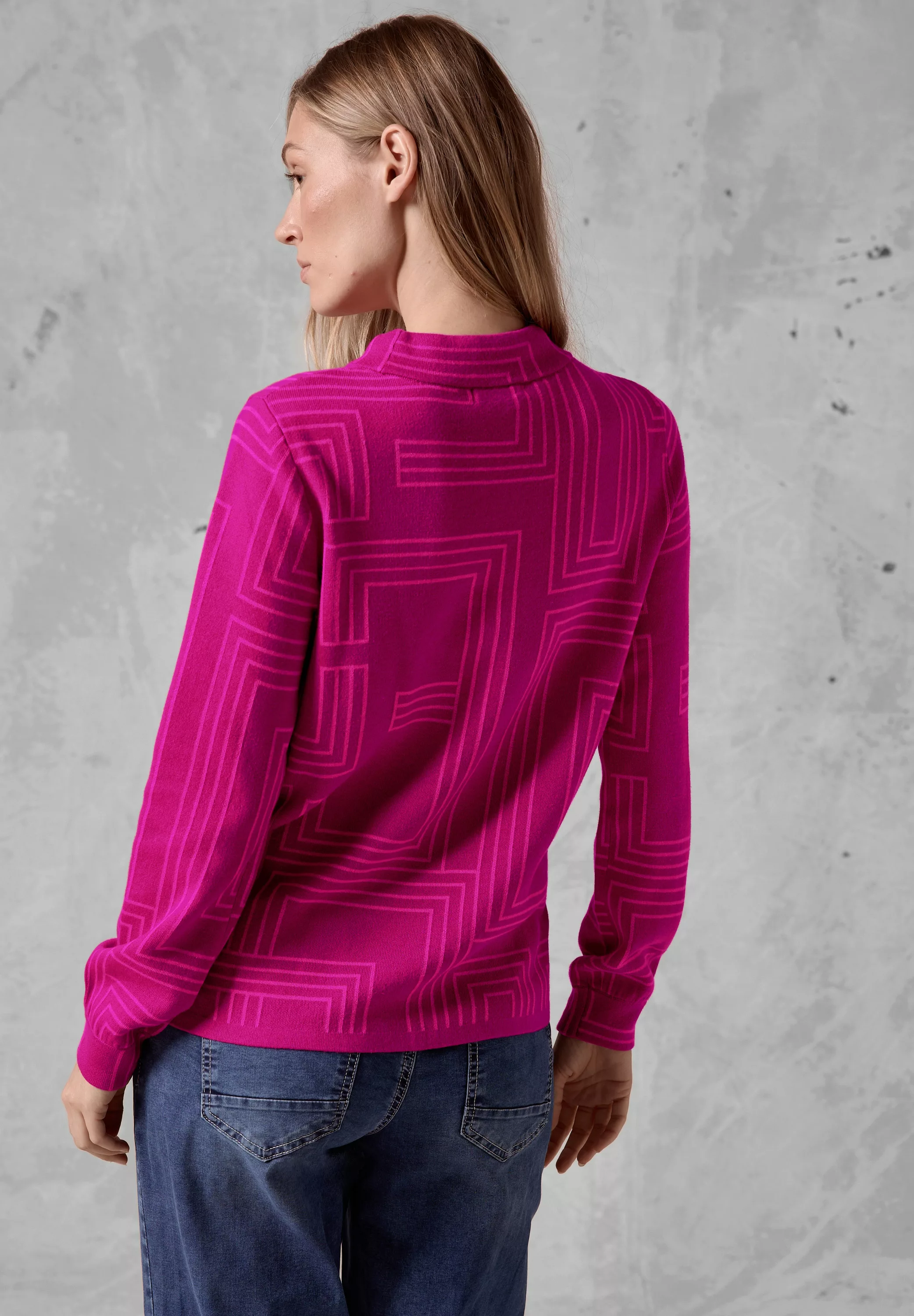 Cecil Strickpullover im Two Tone Look und mit Stehkragen günstig online kaufen