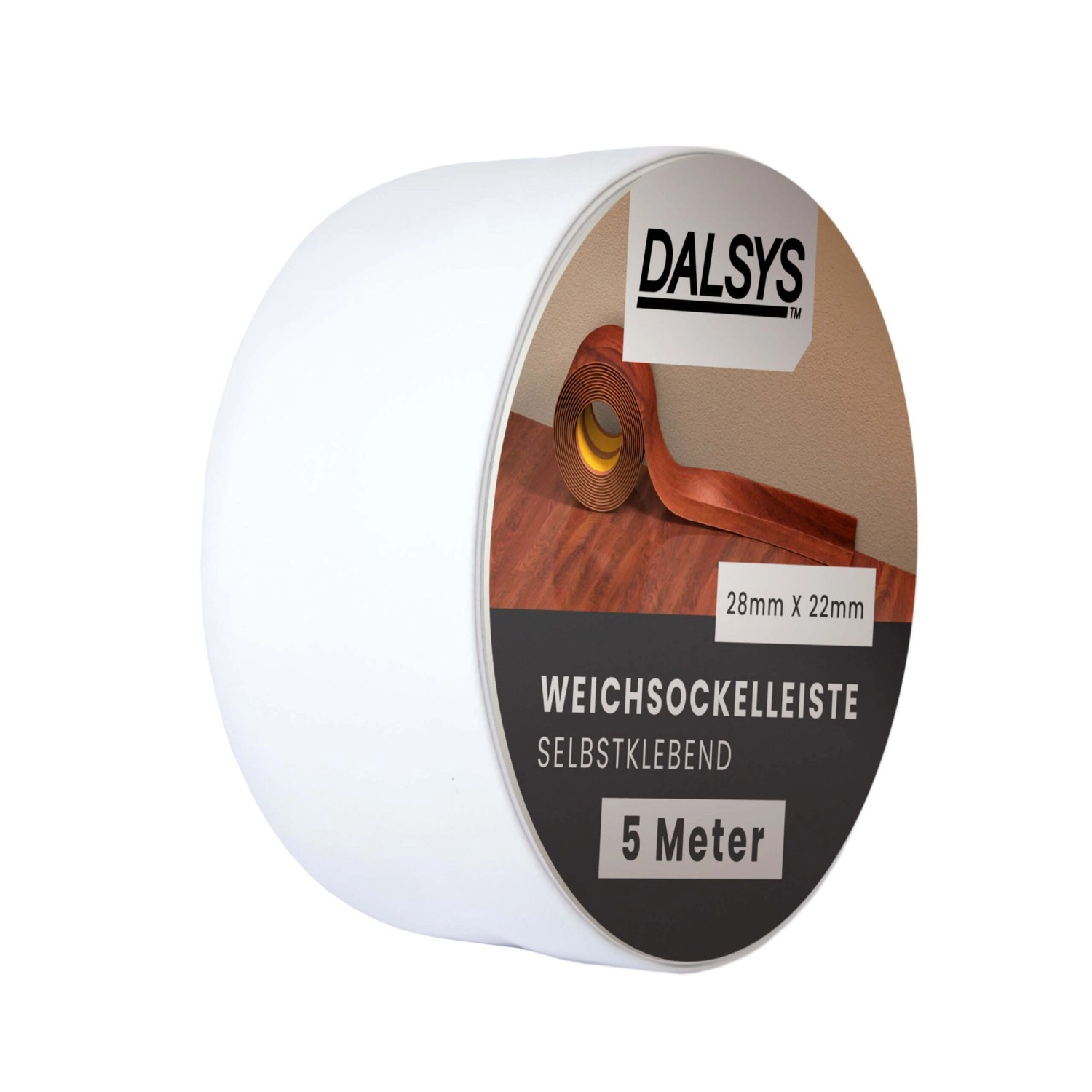 Dalsys Weichsockelleiste Selbstklebend 5m Weiß Fußbodenleiste günstig online kaufen