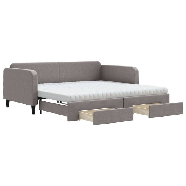 vidaXL Gästebett Gästebett Tagesbett Ausziehbar mit Schubladen Taupe 100x20 günstig online kaufen