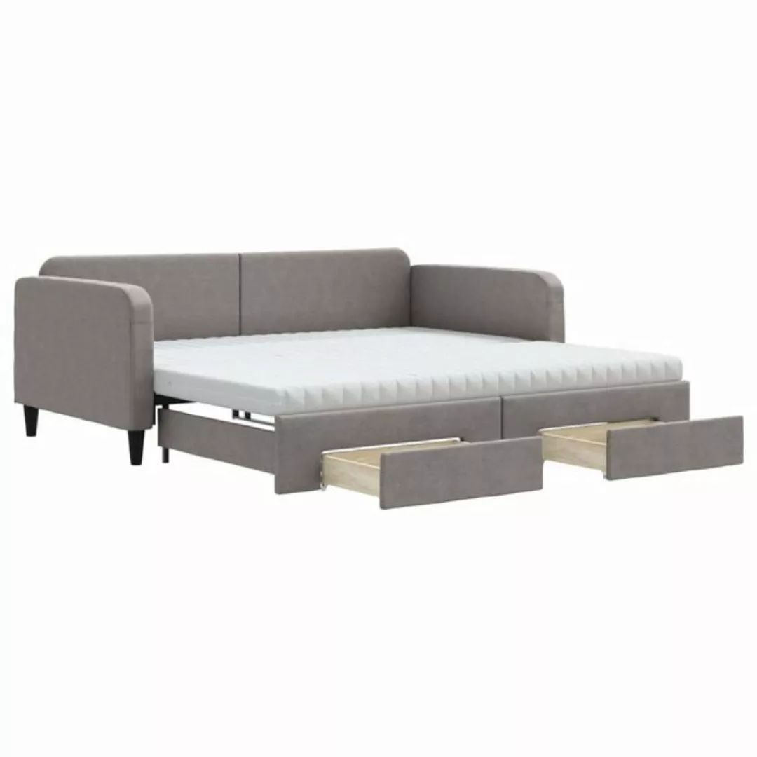 vidaXL Gästebett Gästebett Tagesbett Ausziehbar mit Schubladen Taupe 100x20 günstig online kaufen