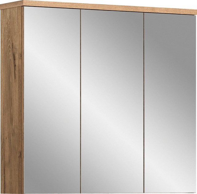 welltime Badezimmerspiegelschrank "Dolo, Breite 80 cm, 3 Spiegeltüren, 9 Fä günstig online kaufen