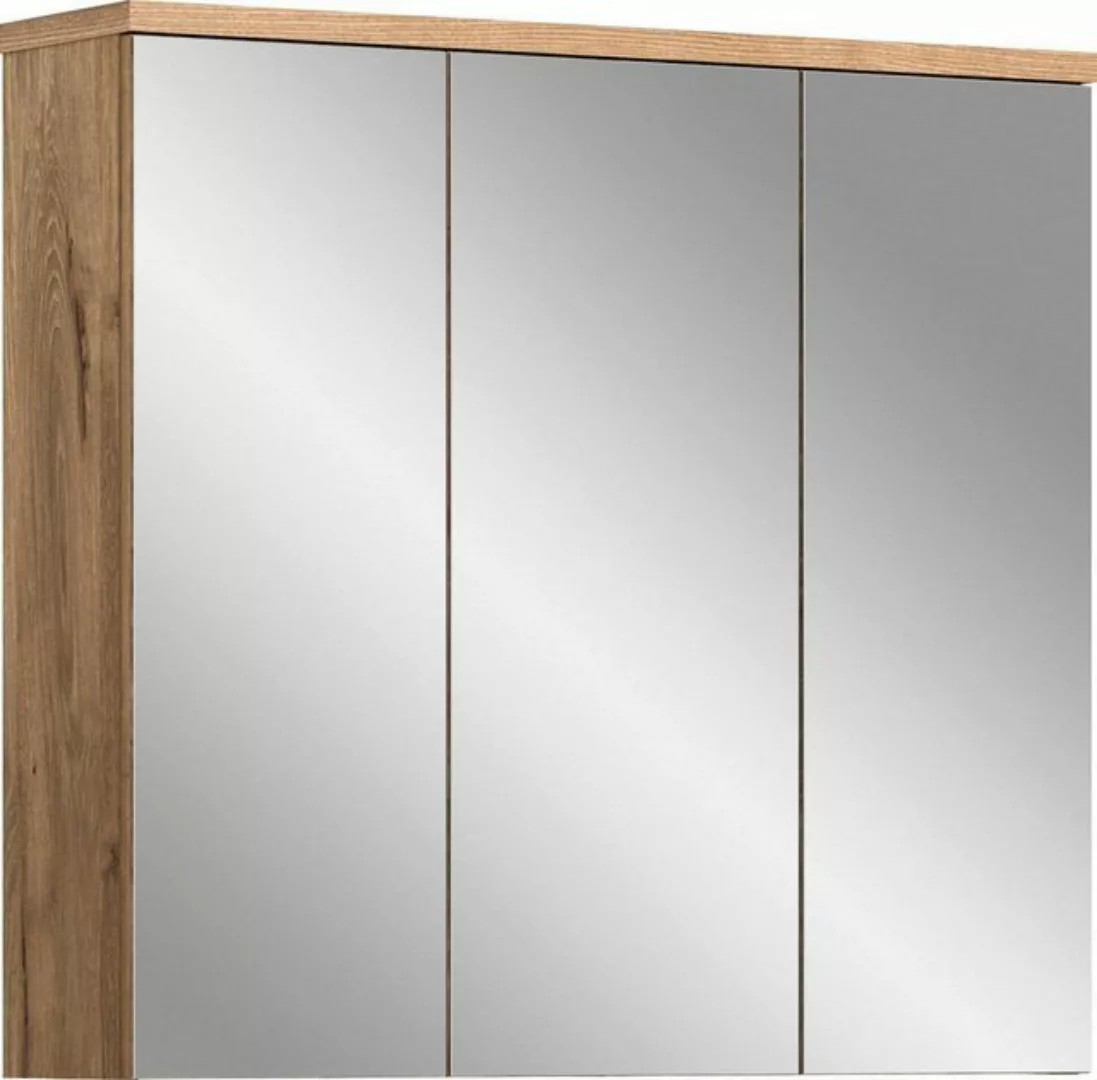 welltime Badezimmerspiegelschrank "Dolo, Breite 80 cm, 3 Spiegeltüren, 9 Fä günstig online kaufen