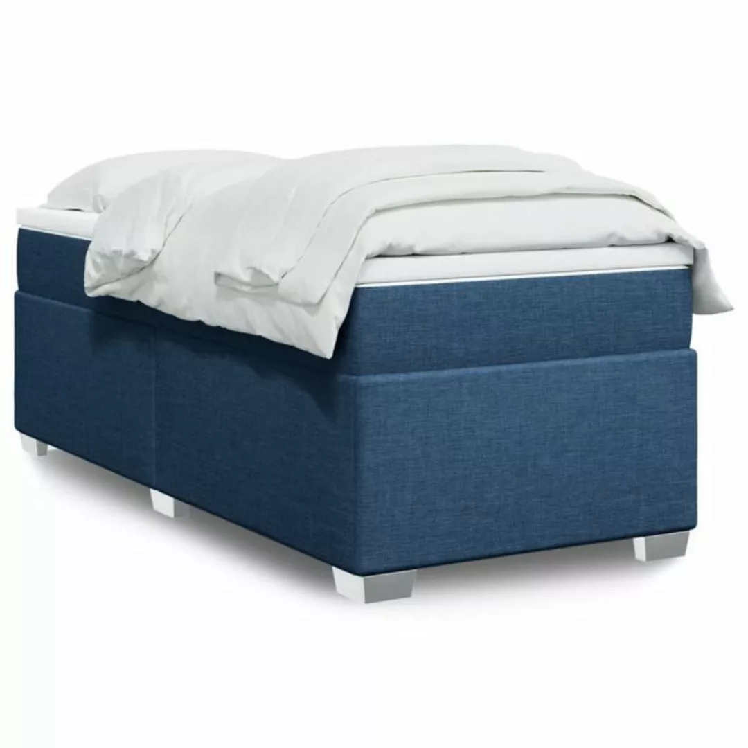 furnicato Bettgestell Boxspringbett mit Matratze Blau 90x190 cm Stoff günstig online kaufen