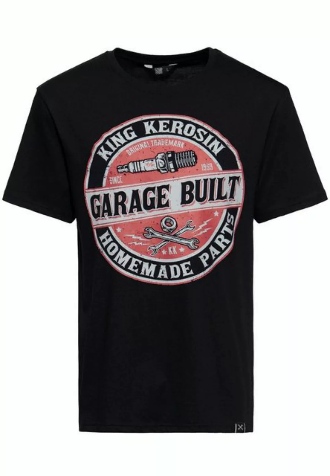 KingKerosin T-Shirt Garage Built mit Frontprint im Workerstyle günstig online kaufen