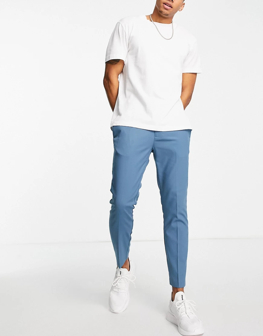 Topman – Elegante Jogginghose mit engem Schnitt in Blau günstig online kaufen