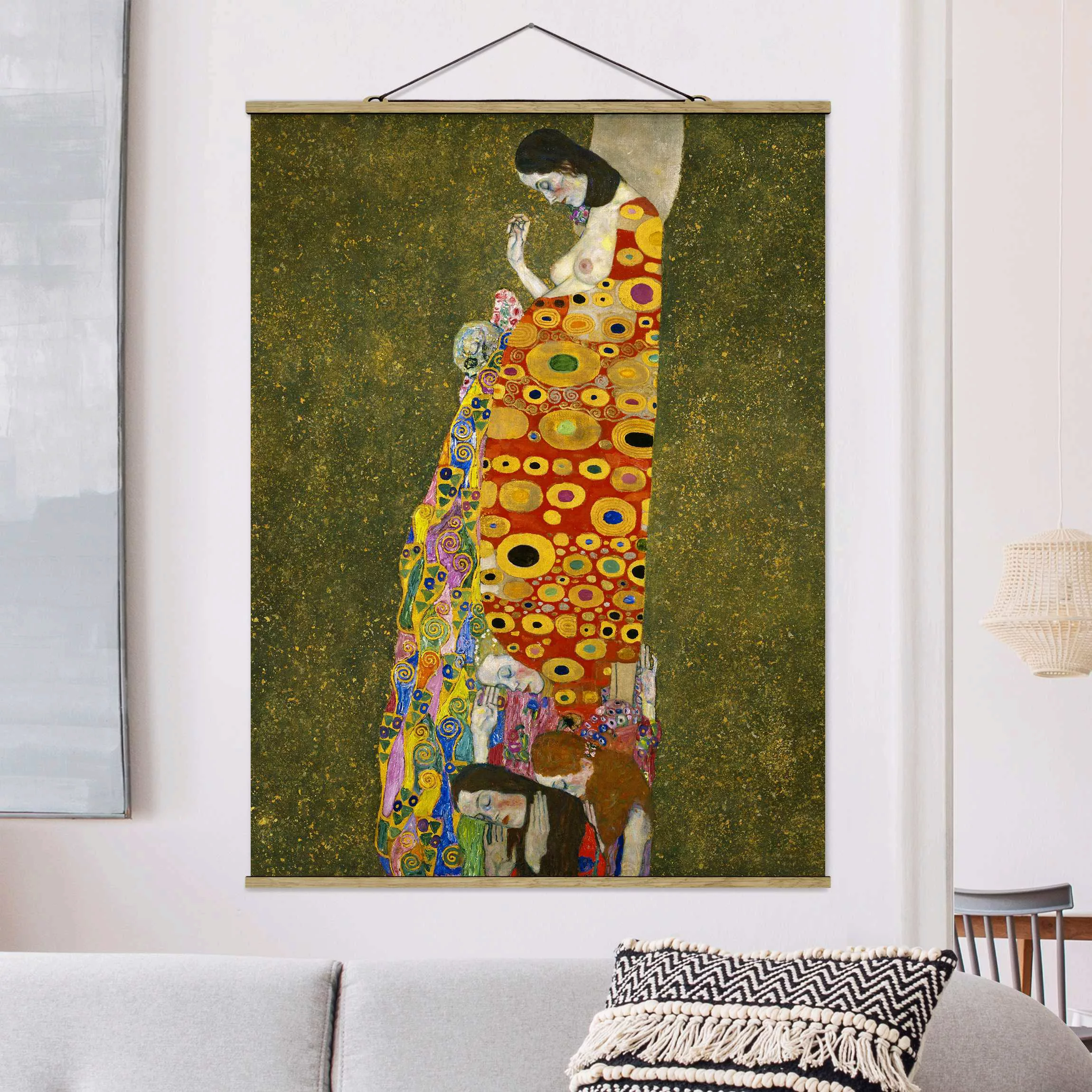 Stoffbild Kunstdruck mit Posterleisten - Hochformat Gustav Klimt - Die Hoff günstig online kaufen