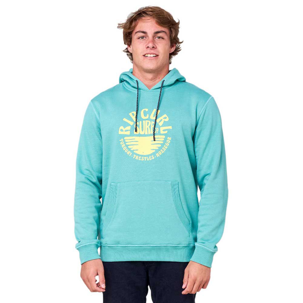 Rip Curl Down The Line Pop Over Kapuzenpullover 2XL Green Cream günstig online kaufen