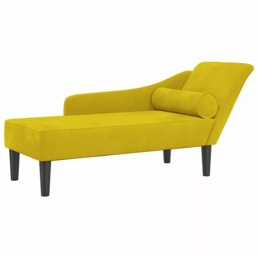 vidaXL Chaiselongue Chaiselongue mit Kissen Gelb Samt, 1 Teile günstig online kaufen