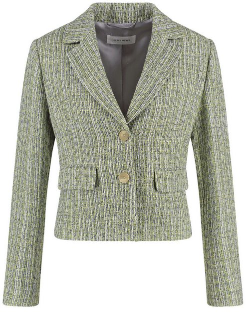 GERRY WEBER Jackenblazer Blazerjacke in Bouclé-Optik mit Fransenkante günstig online kaufen