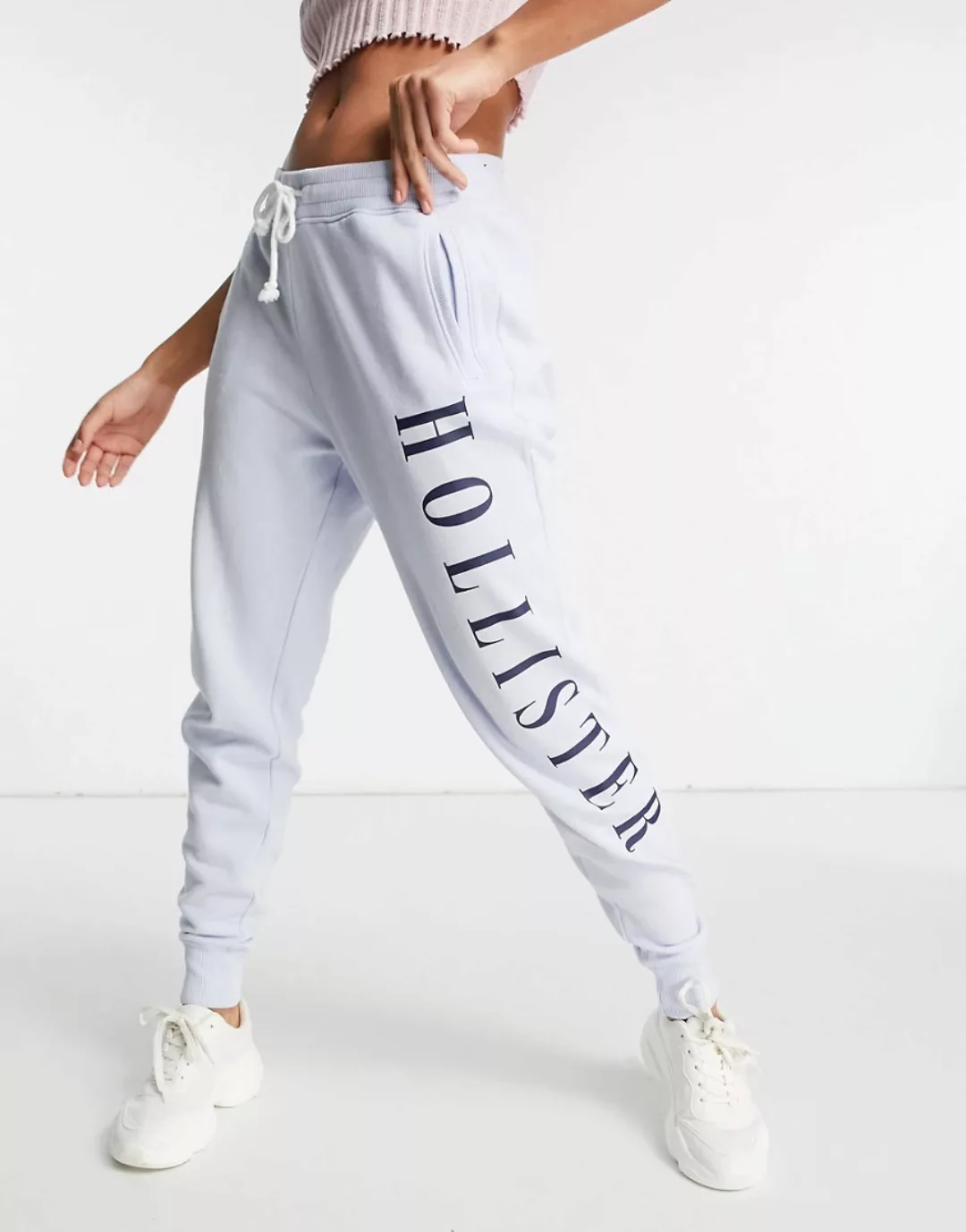 Hollister – Jogginghose mit Logo am Bein in Blau günstig online kaufen