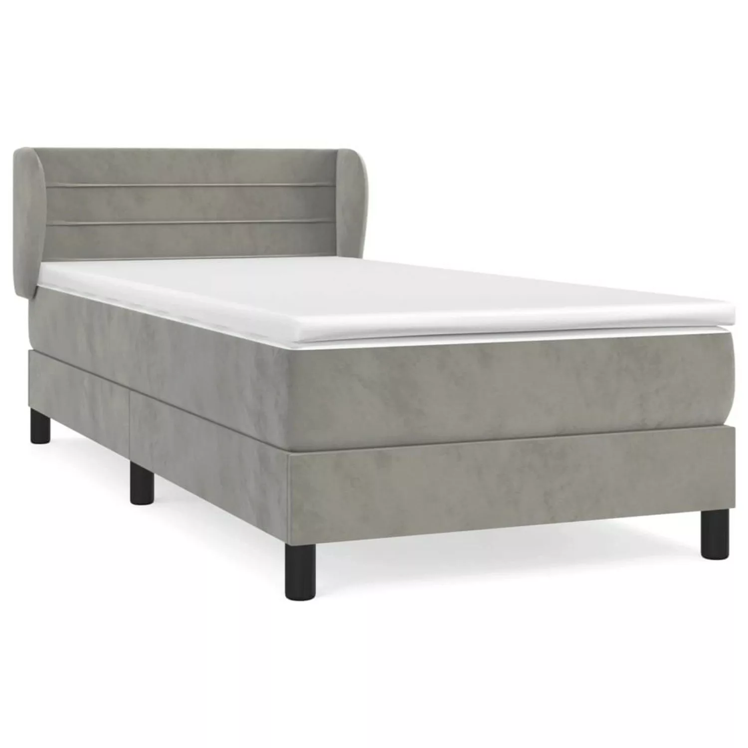 Vidaxl Boxspringbett Mit Matratze Hellgrau 80x200 Cm Samt günstig online kaufen