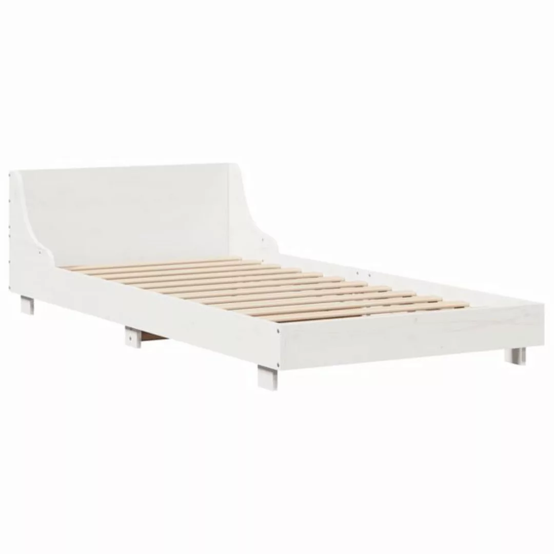 vidaXL Bett Massivholzbett ohne Matratze Weiß 75x190 cm Kiefernholz günstig online kaufen