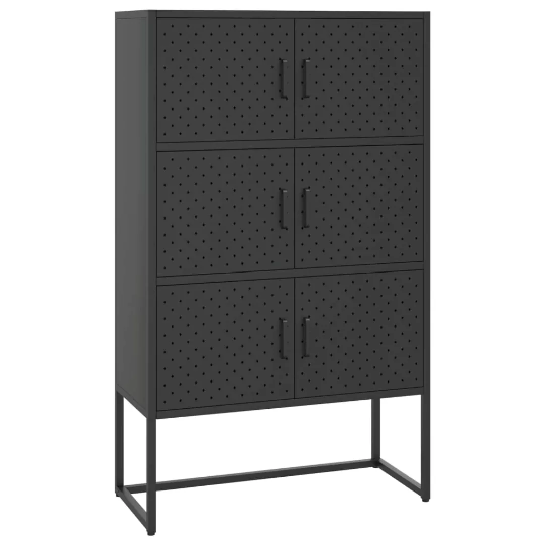 Highboard Schwarz 80x35x135 Cm Stahl günstig online kaufen