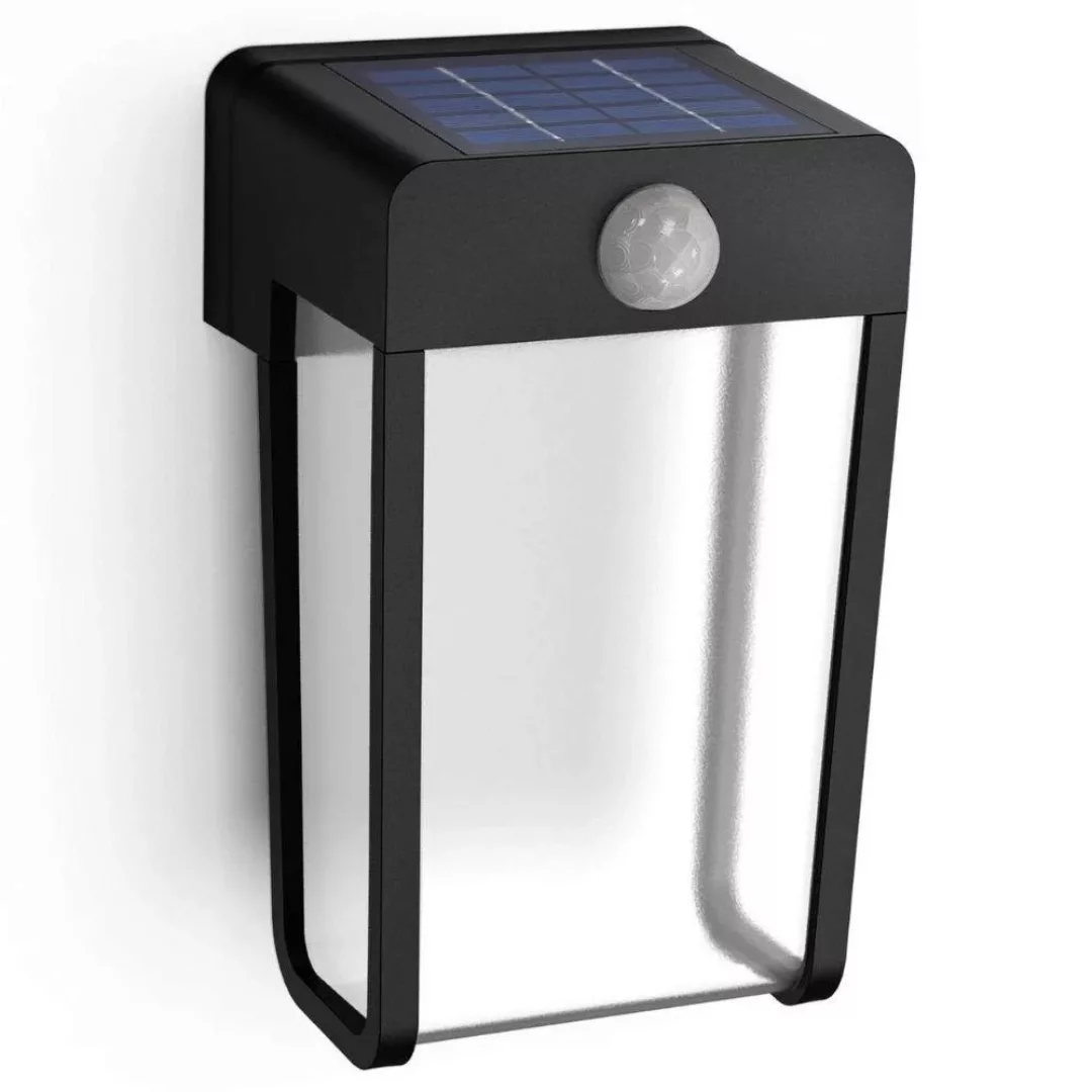 LED Solar Wandleuchte Shroud in Schwarz und Transparent 2,3W 250lm IP44 mit günstig online kaufen