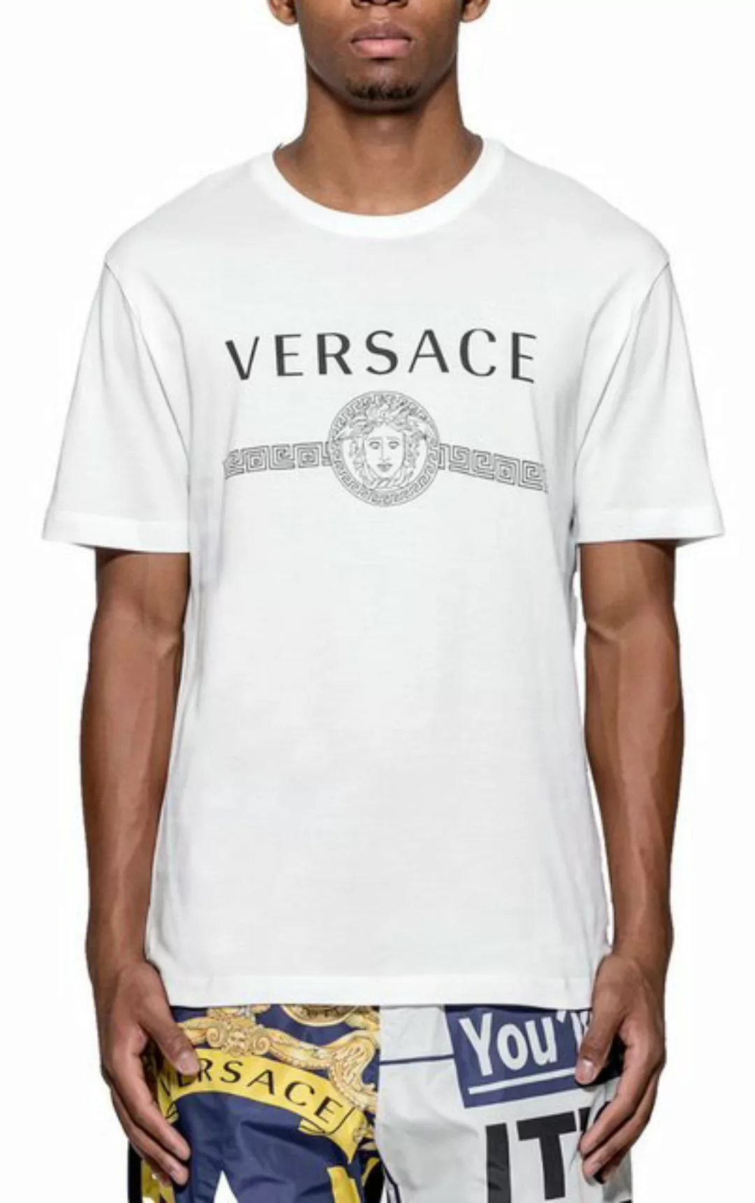 Versace T-Shirt T-Shirt Logo Medusa Iconic Retro Greek Logo Shirt günstig online kaufen