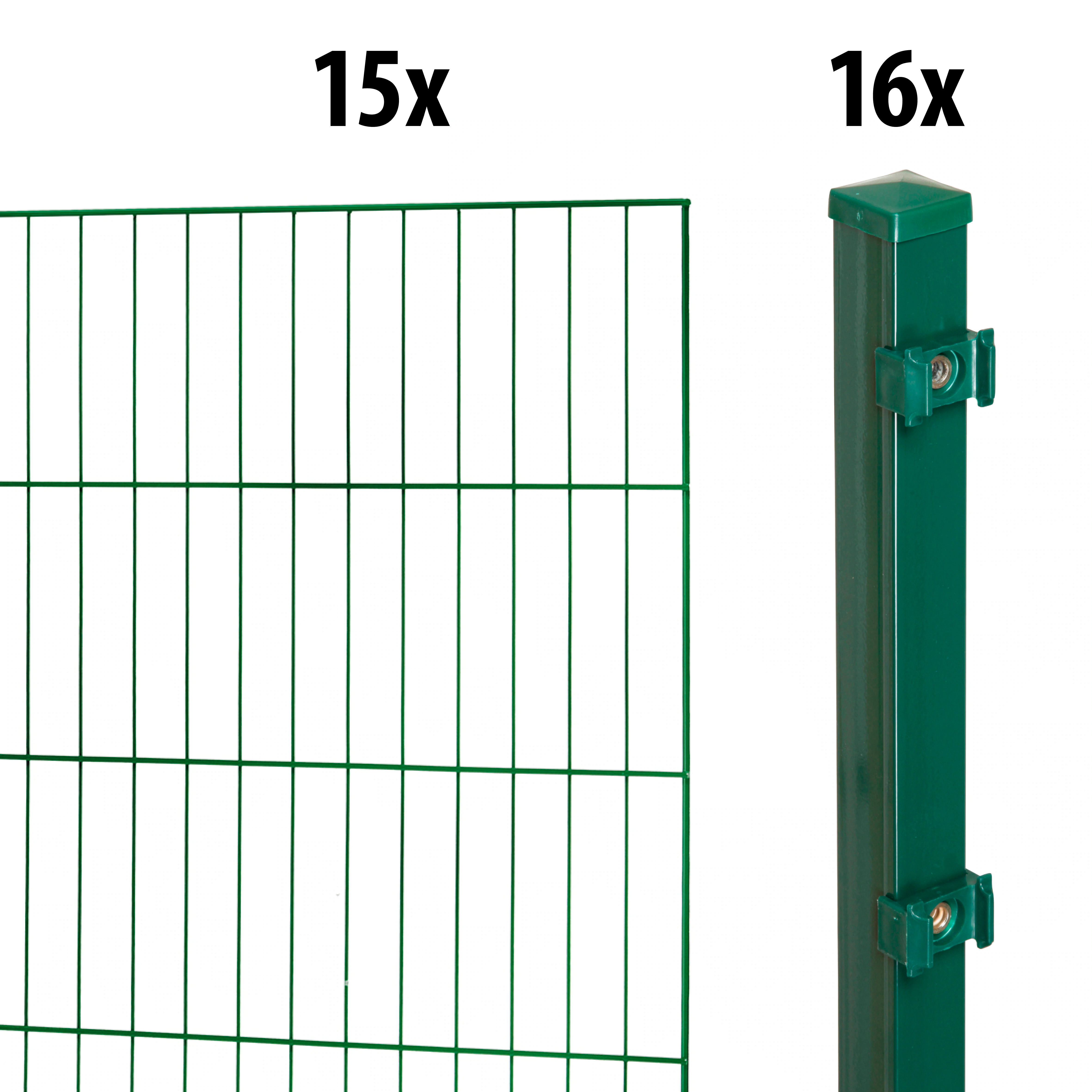 GARDEN N MORE Einstabmattenzaun "Standard", 15 Elemente für 30 m, LxH: 200 günstig online kaufen