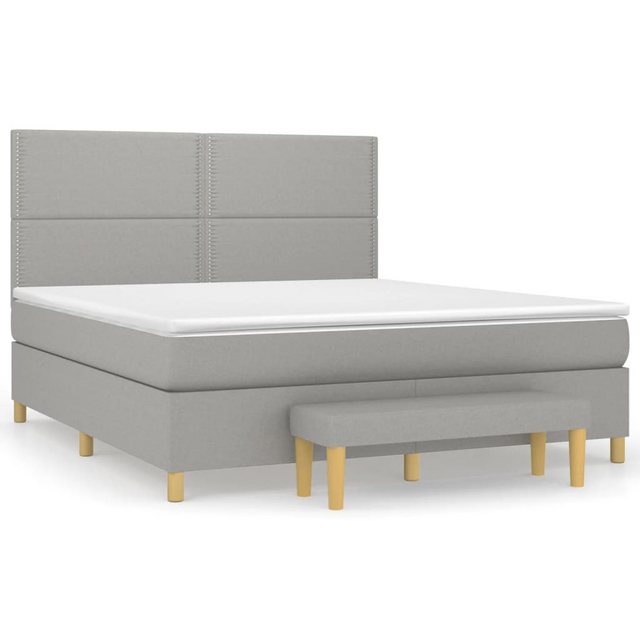 vidaXL Boxspringbett Boxspringbett mit Matratze und Fusshocker Stoff (180 x günstig online kaufen