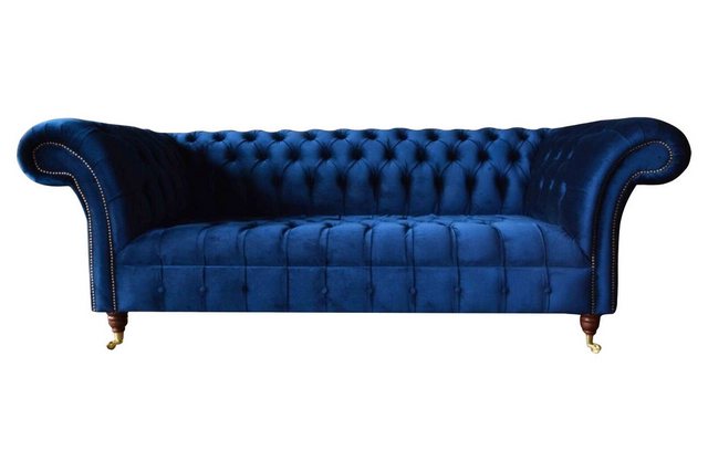 JVmoebel Sofa Blaue Chesterfield Dreisitzer Sofa 3 Sitzer Sofas Luxus Texti günstig online kaufen