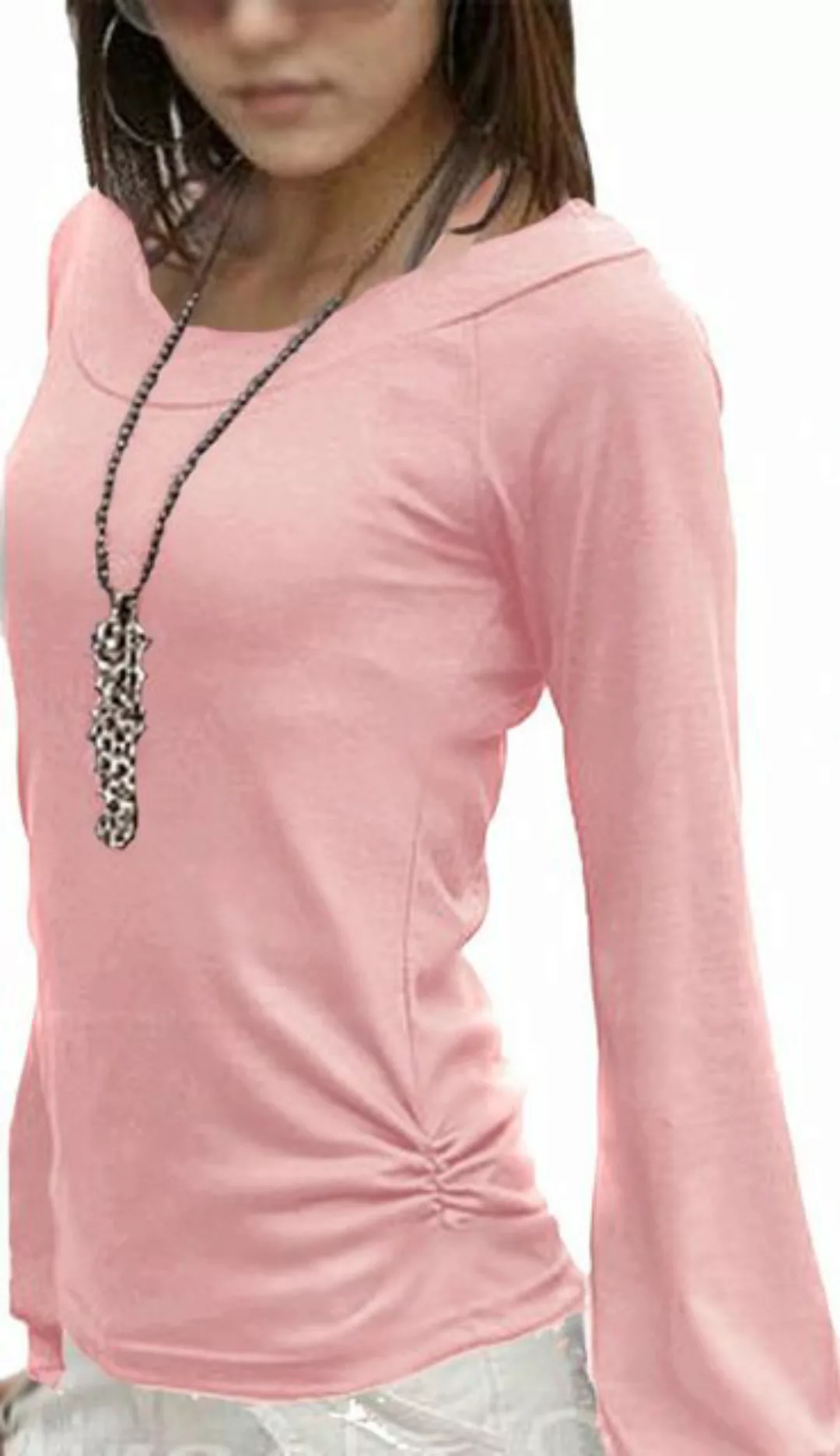 Mississhop Langarmshirt Bluse Tunika Longshirt mit eleganten Ballonärmeln F günstig online kaufen