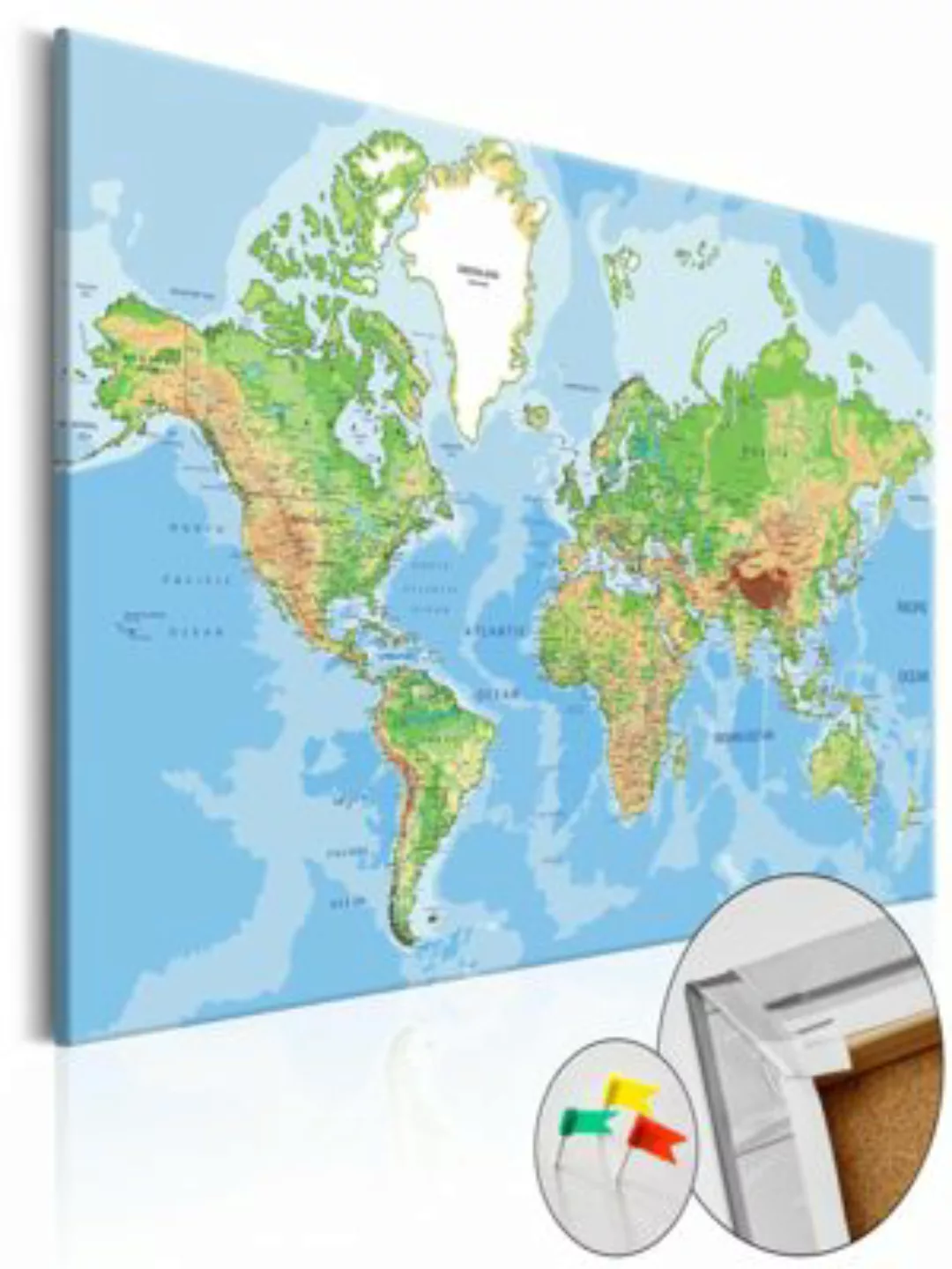 artgeist Pinnwand Bild World Geography [Cork Map] mehrfarbig Gr. 60 x 40 günstig online kaufen