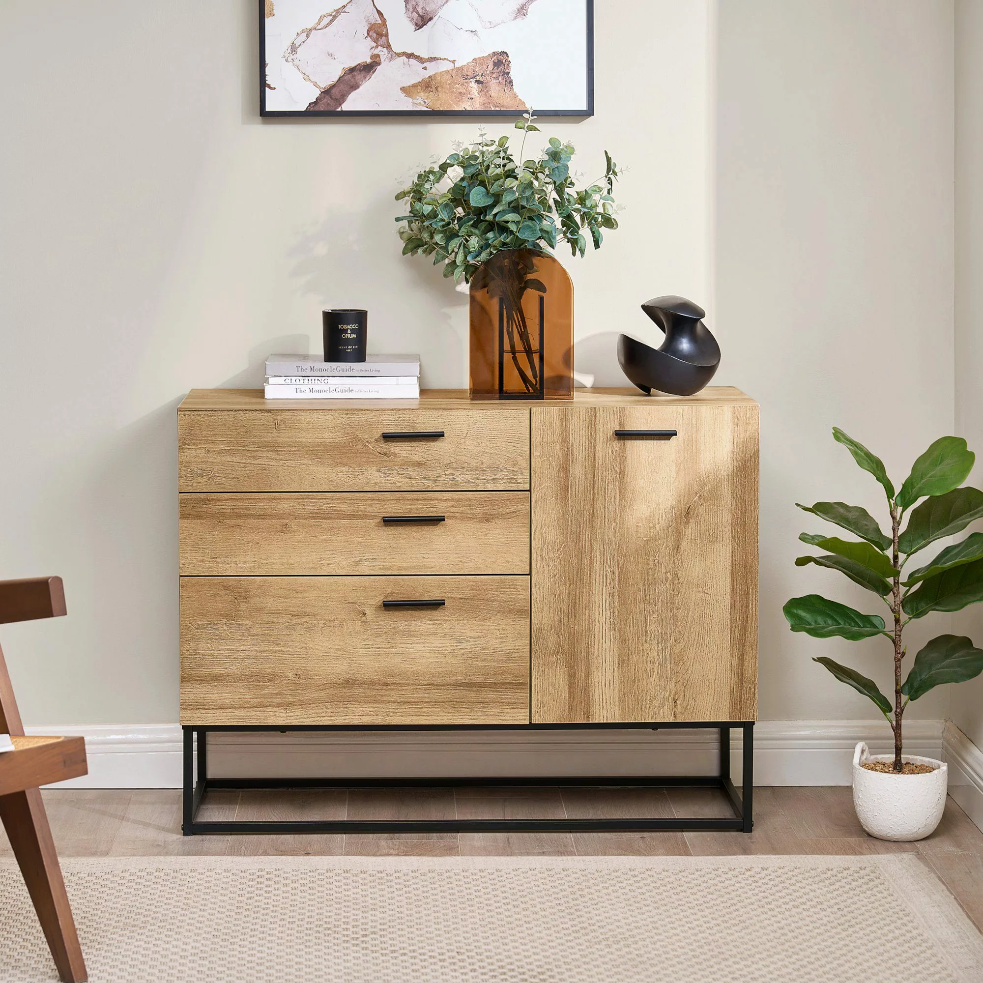 en.casa Sideboard, »Lavangen« mit 3 Schubladen günstig online kaufen