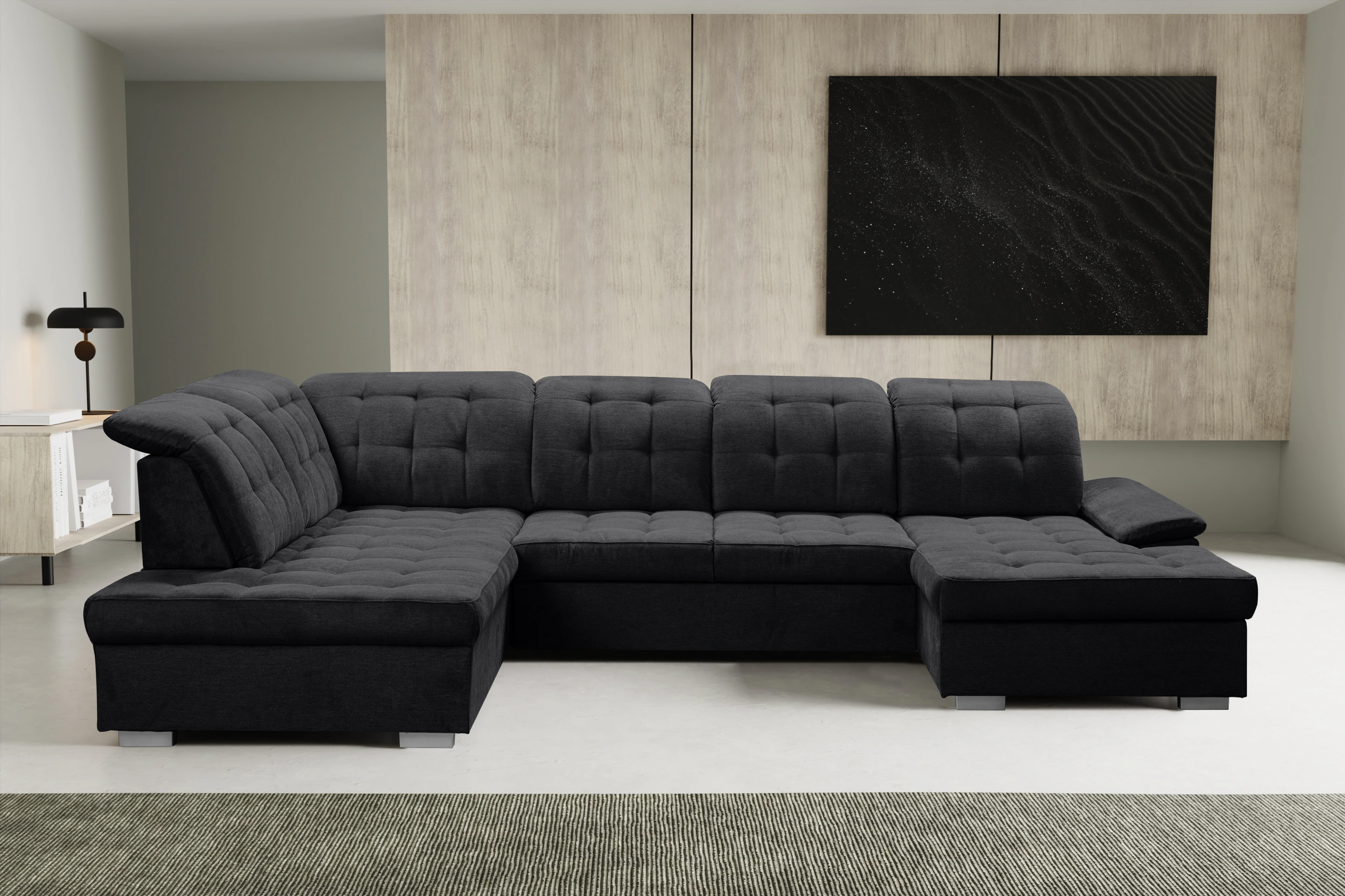 WERK2 Wohnlandschaft "Kordula-New Multifunktion Couch, Breite 332cm, U-Form günstig online kaufen