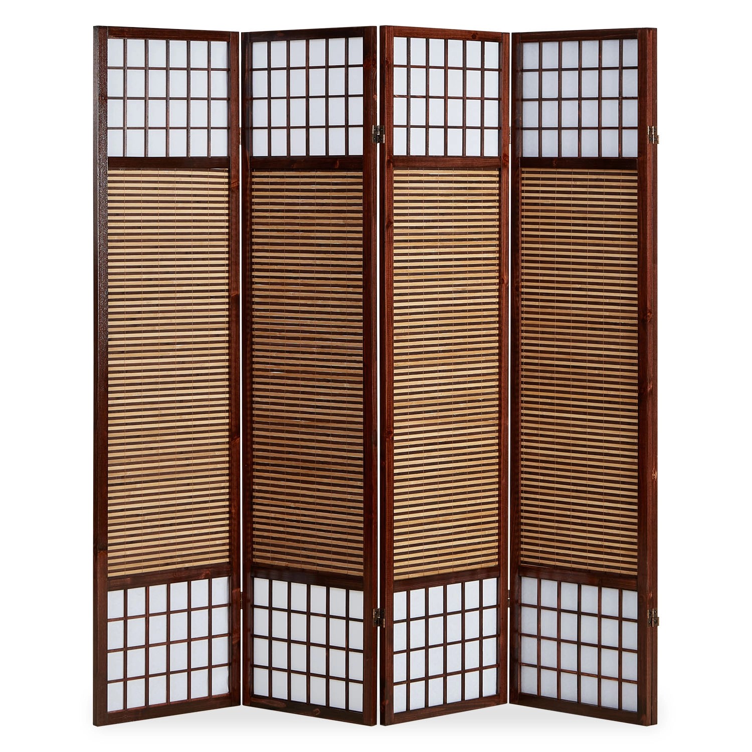 Homestyle4u 4-tlg. Paravent in Braun 176x175 cm 89 günstig online kaufen