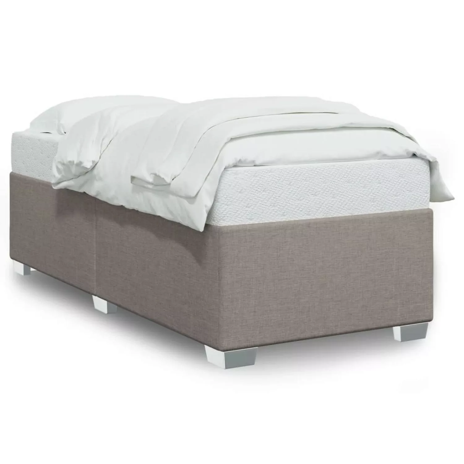 vidaXL Bett, Bettgestell ohne Matratze Taupe 100x200 cm Stoff günstig online kaufen