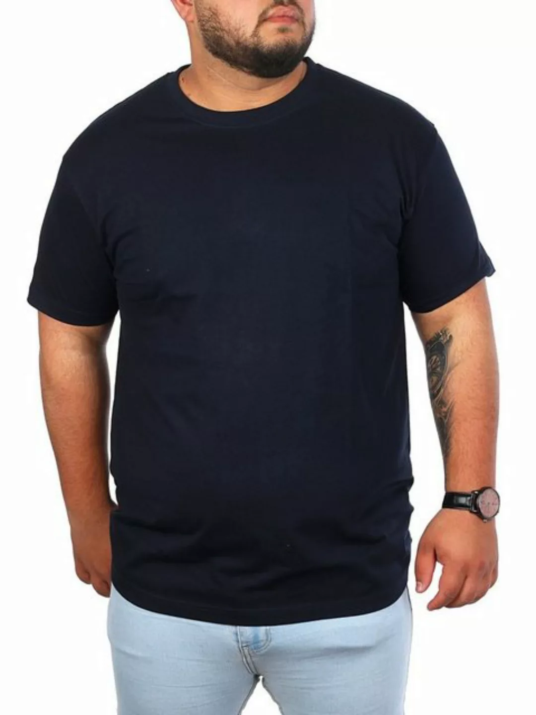 Young & Rich T-Shirt Herren Übergröße Basic big size optimierte moderne Pas günstig online kaufen