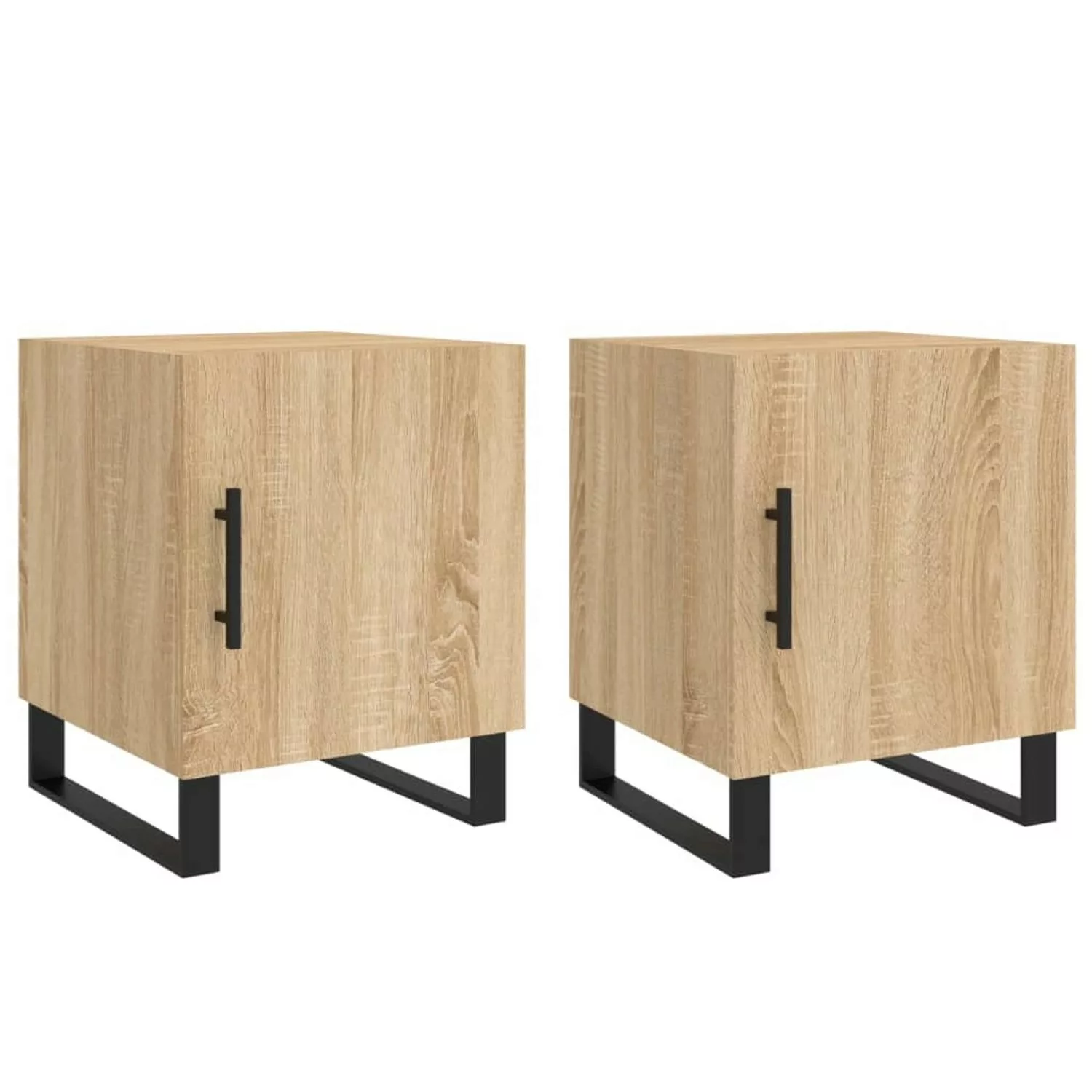 vidaXL Nachttische 2 Stk Sonoma-Eiche 40x40x50 cm Holzwerkstoff Modell 1 günstig online kaufen