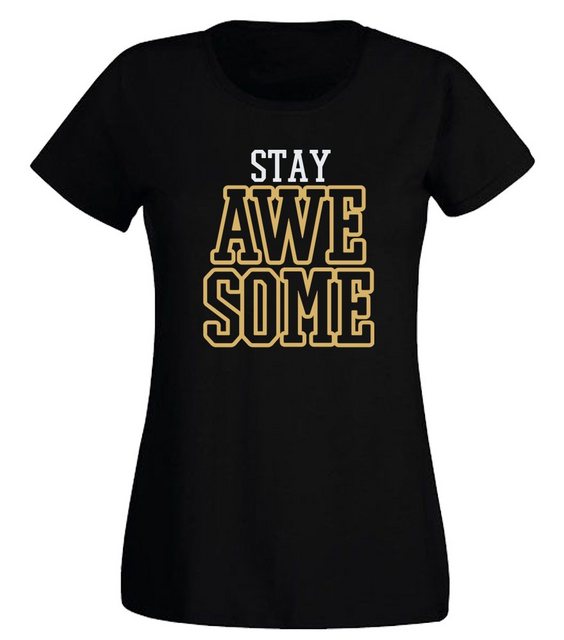 G-graphics T-Shirt Damen T-Shirt - Stay Awesome Slim-fit-Shirt, mit Frontpr günstig online kaufen