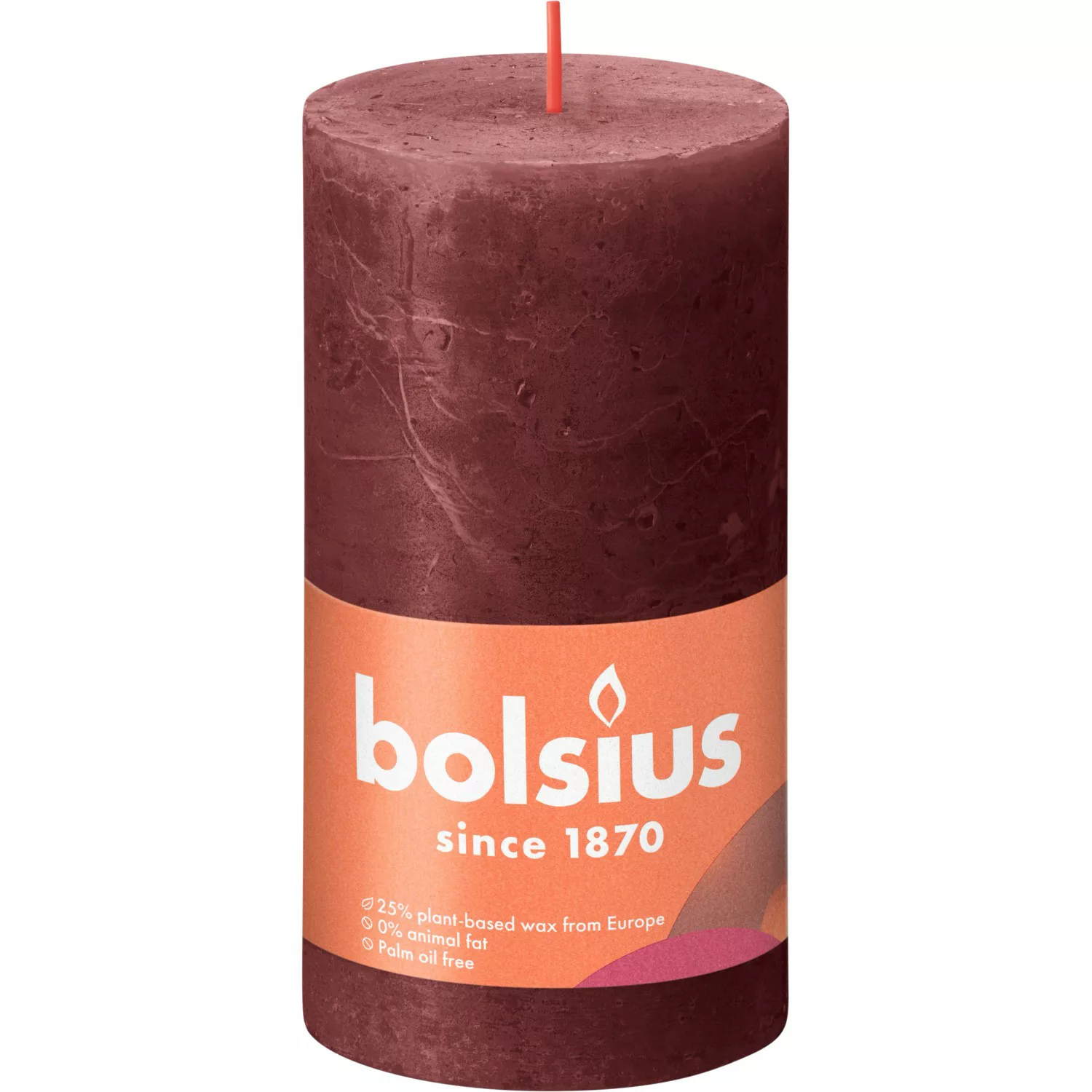 Bolsius Rustik-Kerze Shine 130/68 mm Samtrot günstig online kaufen