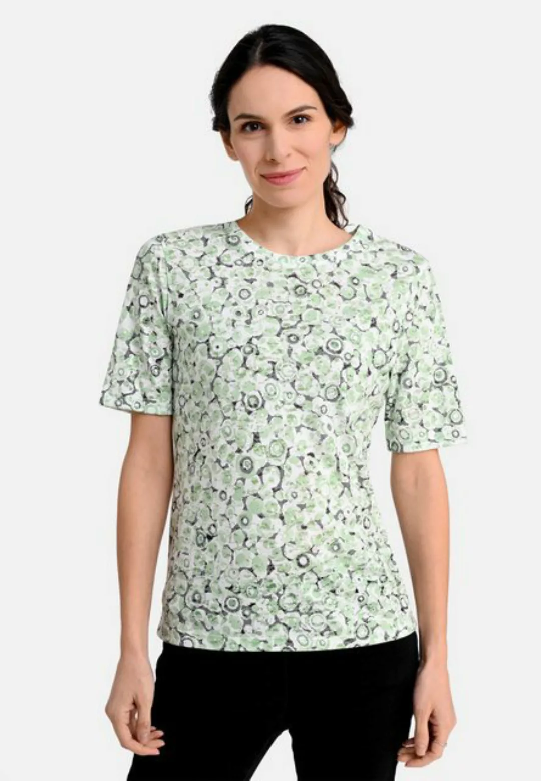 BICALLA T-Shirt Shirt mit Dot-Print in Grün/Weiß (1-tlg) günstig online kaufen