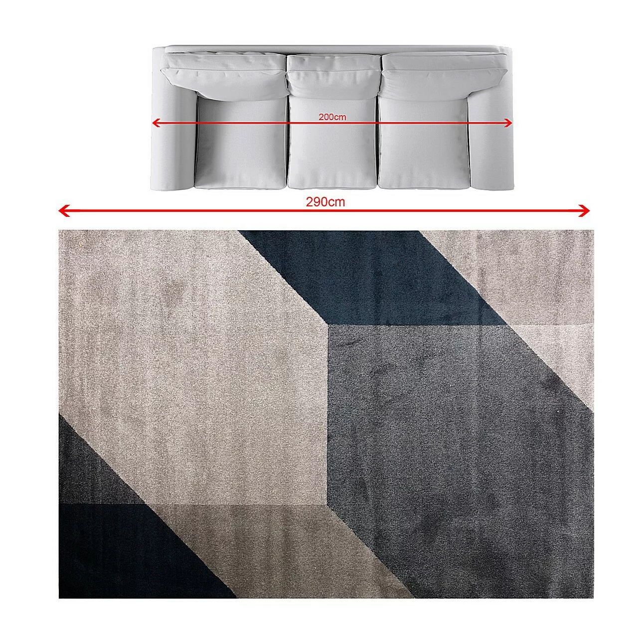 Teppich Sevilla Oxford Blue & Frost Grey 200x290cm, 200 x 290 cm günstig online kaufen