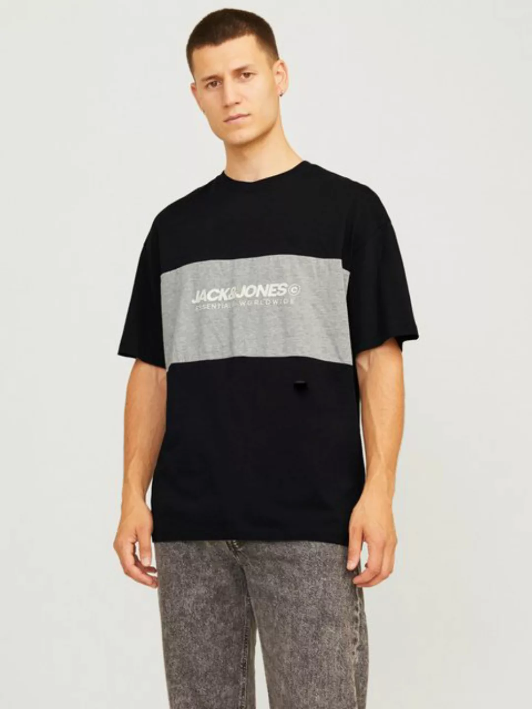 Jack & Jones Rundhalsshirt JJELEGACY BLOCKING TEE SS O-NECK NOOS günstig online kaufen