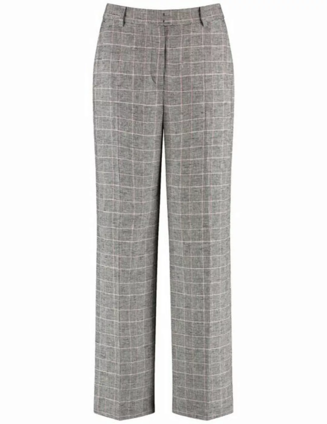 GERRY WEBER Stoffhose Weite Hose aus Leinen-Mix mit Glen Check Muster günstig online kaufen