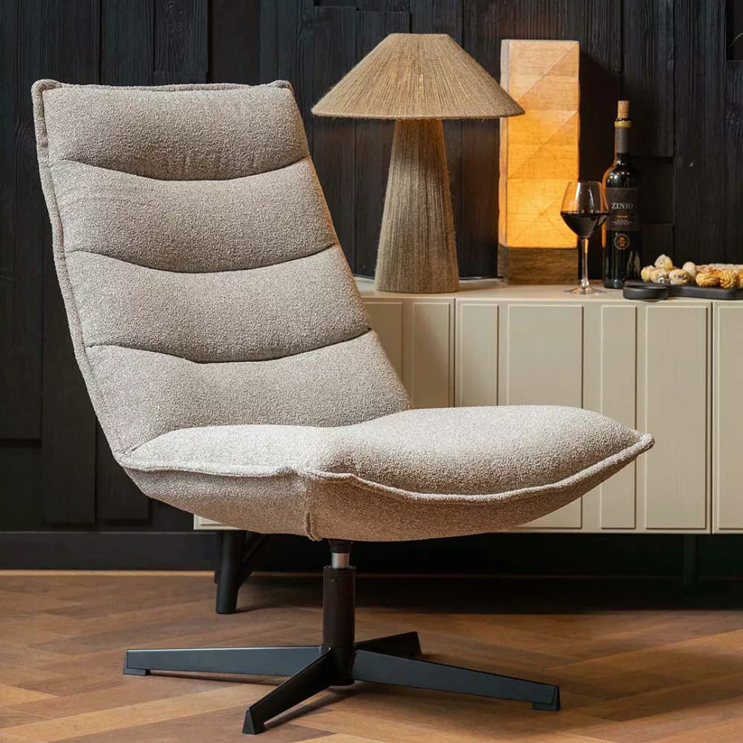 Drehbarer Loft Sessel im Retrostil Sterngestell aus Metall günstig online kaufen