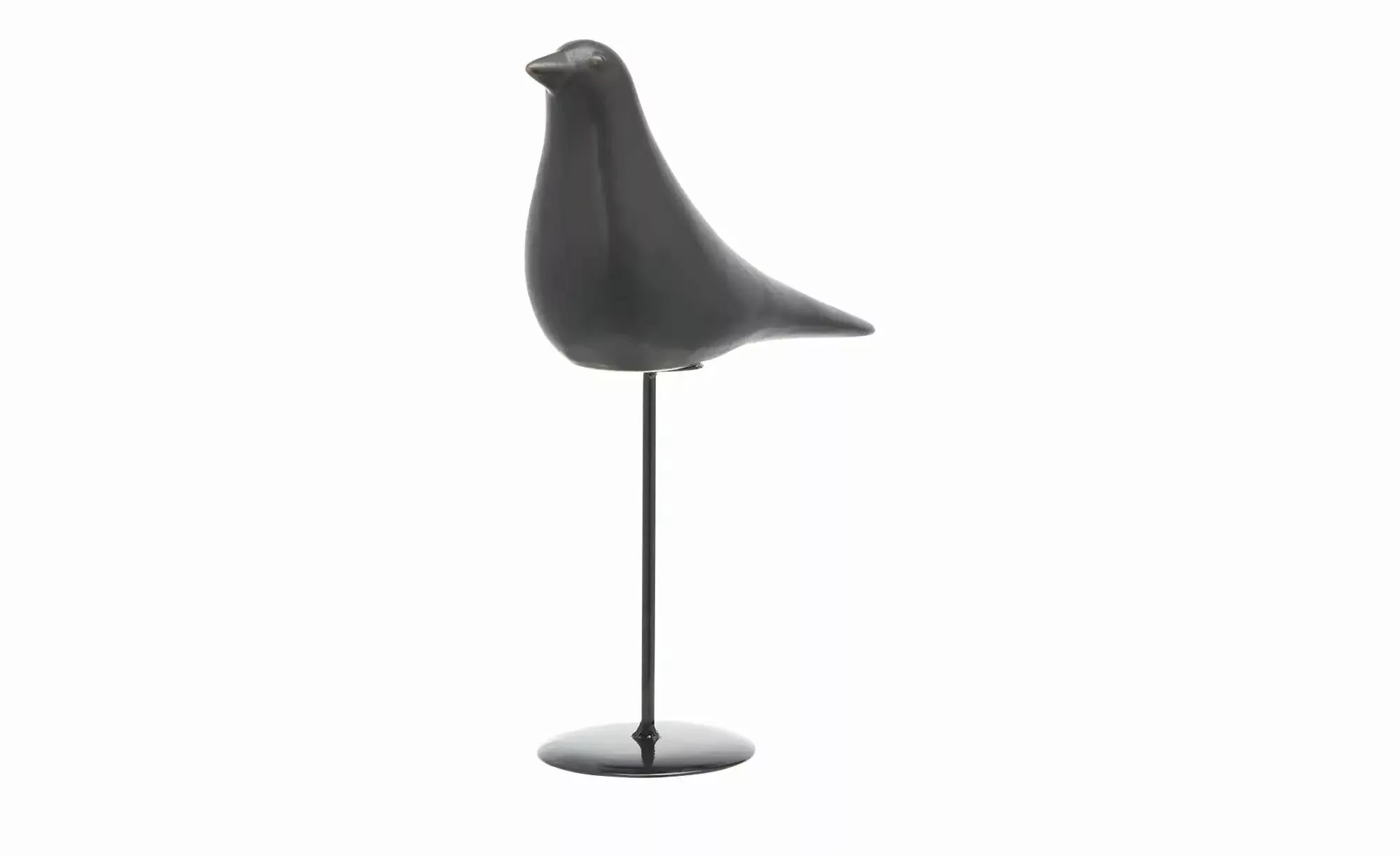 Deko Vogel ¦ schwarz ¦ Porzellan, Metall ¦ Maße (cm): B: 18,2 H: 24,2 T: 7, günstig online kaufen