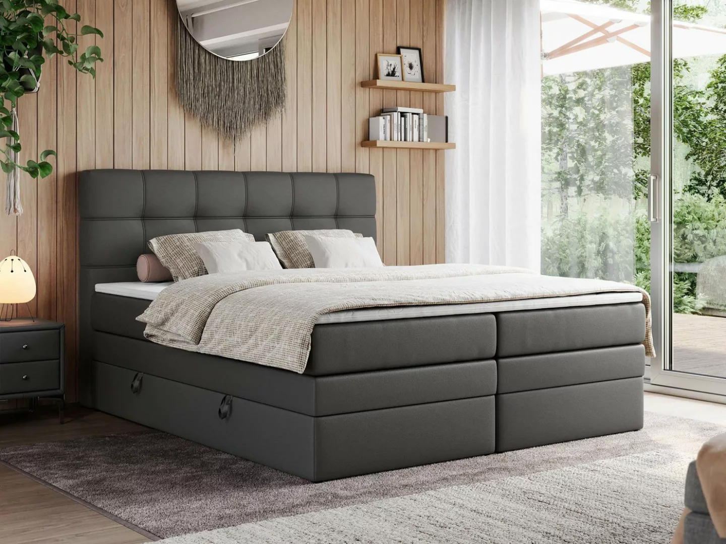 MKS MÖBEL Boxspringbett ERNI KING (T30-Schaum, Topper T25, Bettkasten), Pol günstig online kaufen