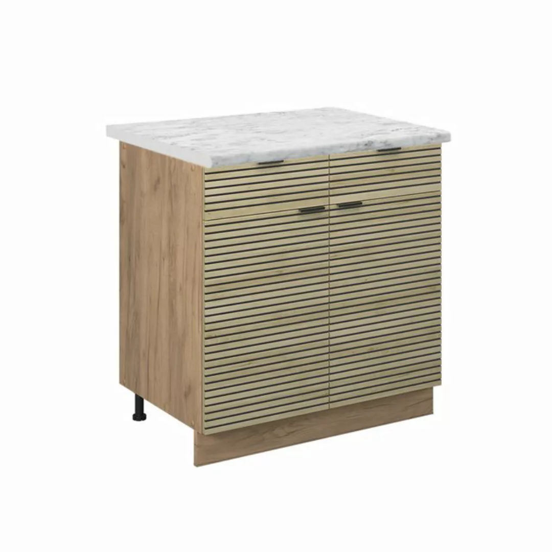 Vicco Unterschrank Fame-Line, Eiche Paneel/Goldkraft Eiche, 80 cm, AP Marmo günstig online kaufen