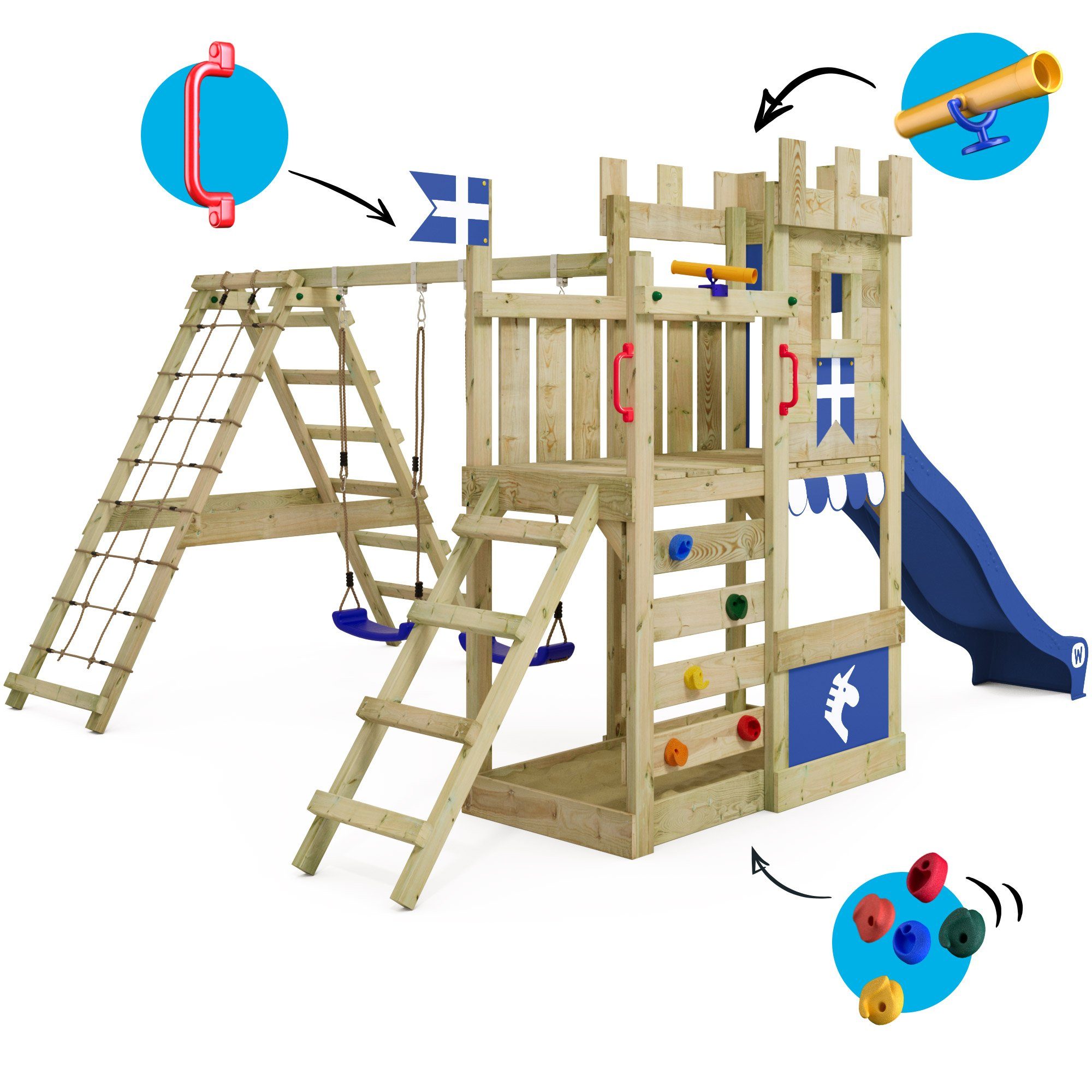 Wickey Spielturm DragonFlyer Stelzenhaus – Ritterburg günstig online kaufen
