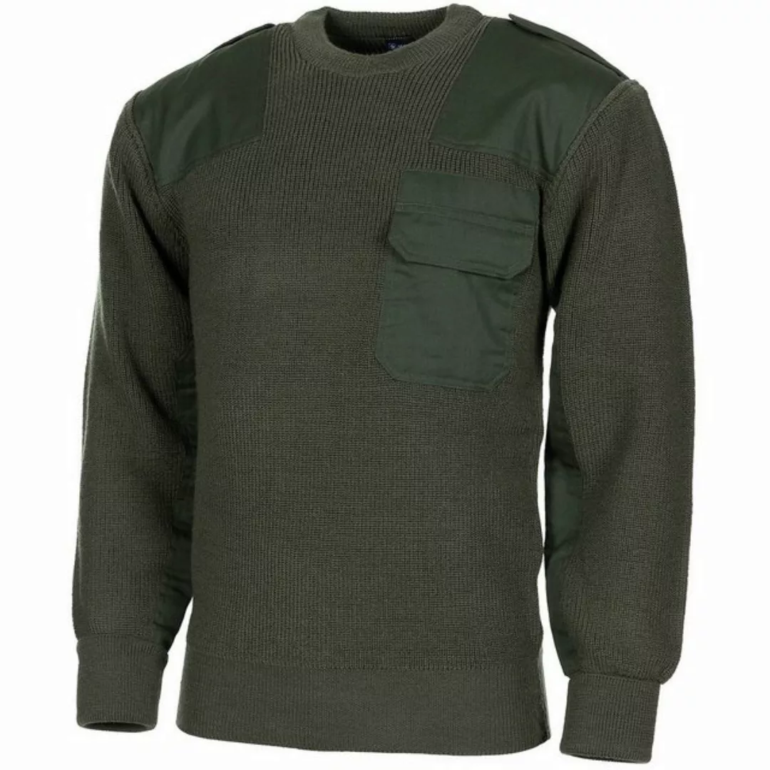 MFH Rundhalspullover Bundeswehr Pullover, mit Brusttasche, oliv 52 günstig online kaufen