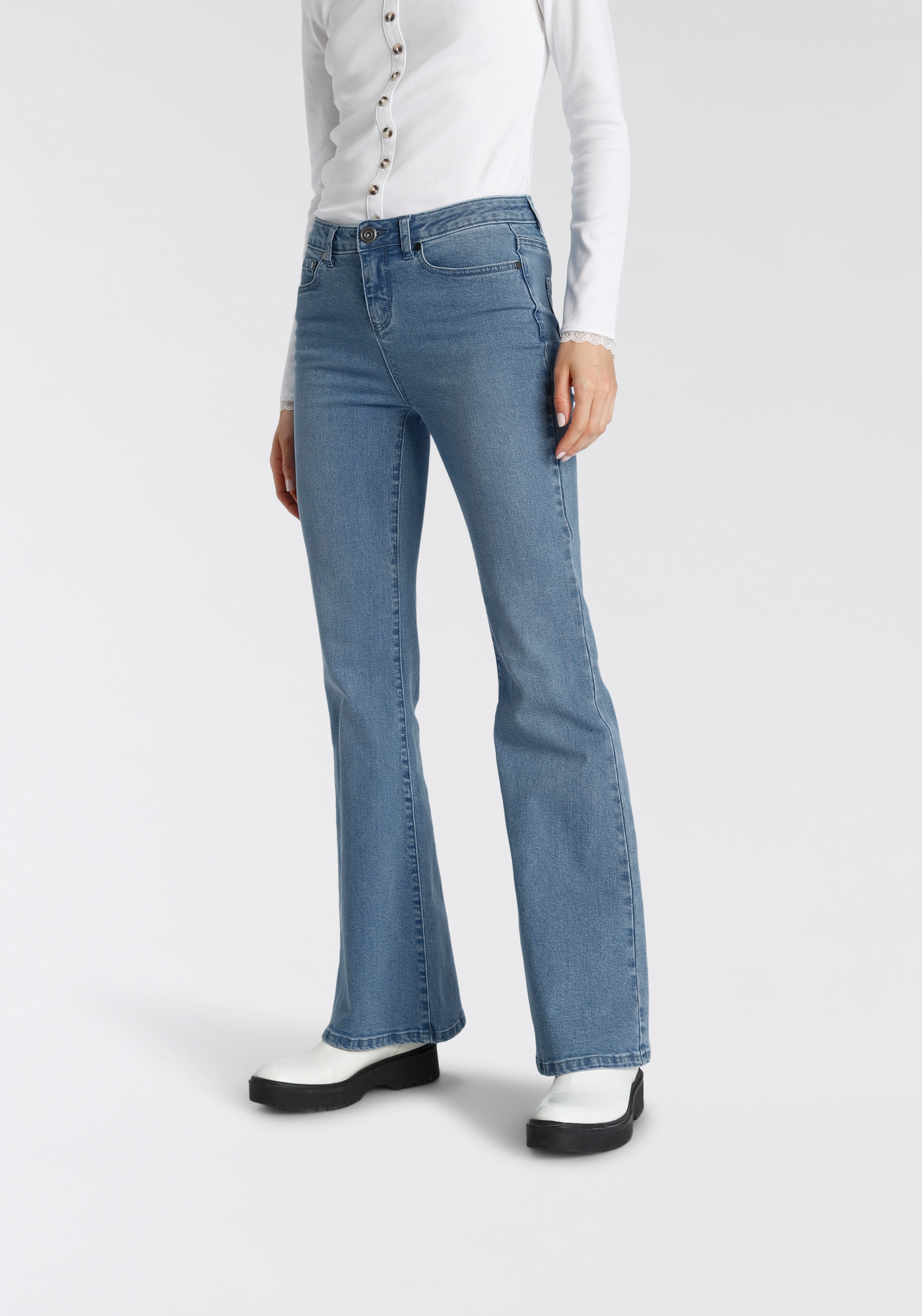 AJC High-waist-Jeans in Flared Form im 5-Pocket-Style günstig online kaufen