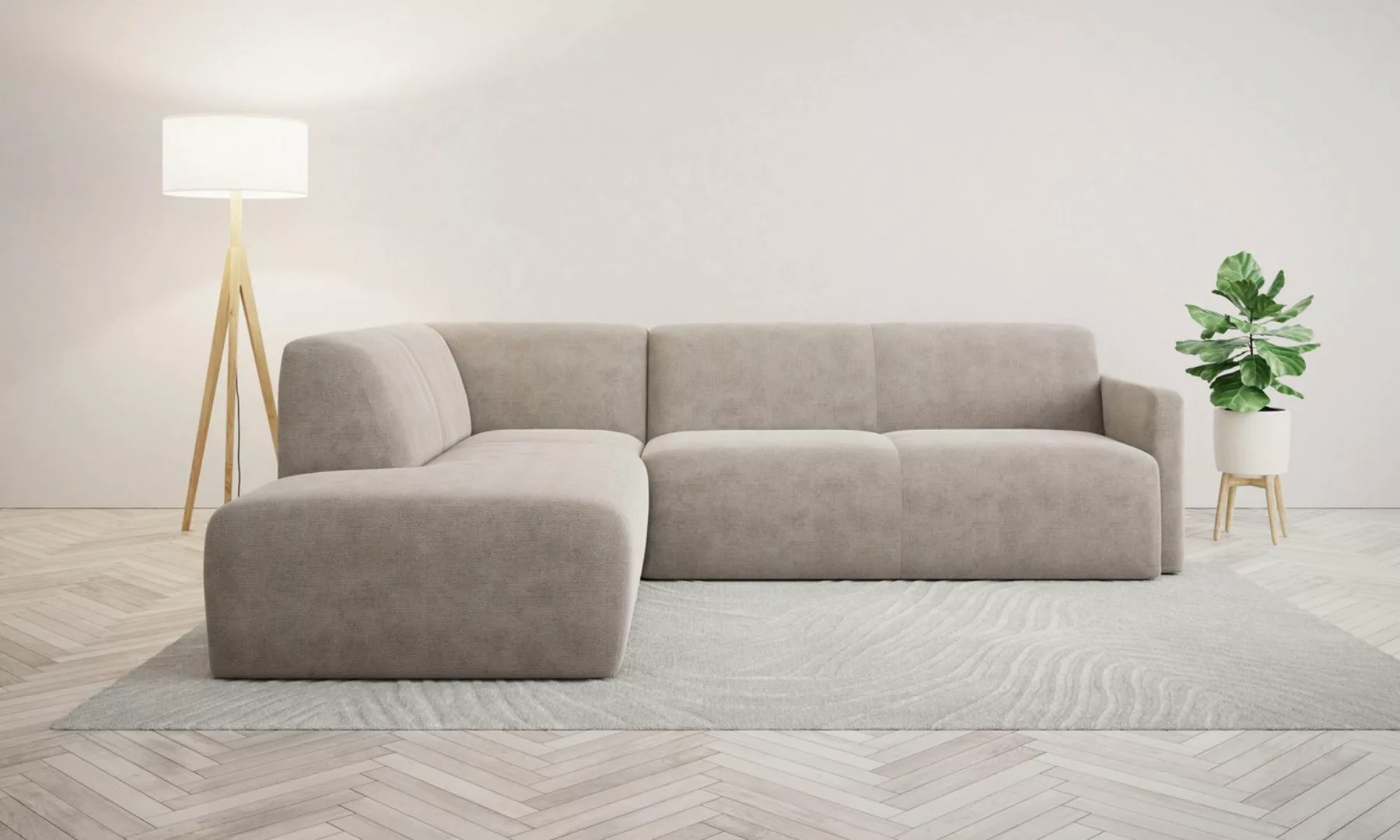 andas Ecksofa "Tvinnum", Breite 255 cm, L-Form, Struktur weich, Chenille, m günstig online kaufen