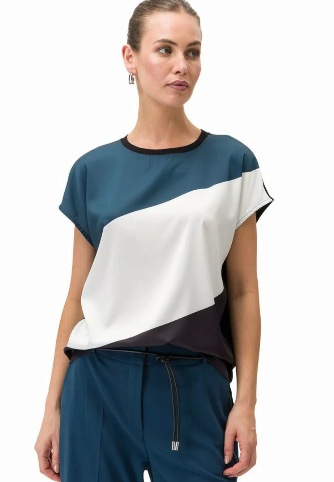 Zero Kurzarmshirt zero Satinshirt mit Color Blocking (1-tlg) weiteres Detai günstig online kaufen