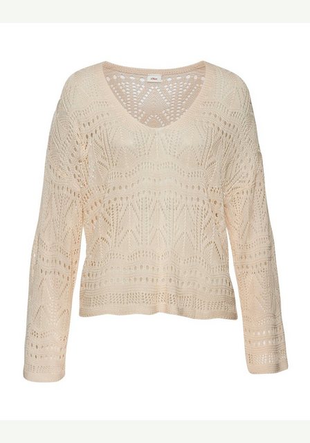 s.Oliver Strandpullover mit semi-transparentem Ajourmuster, sommerlicher St günstig online kaufen