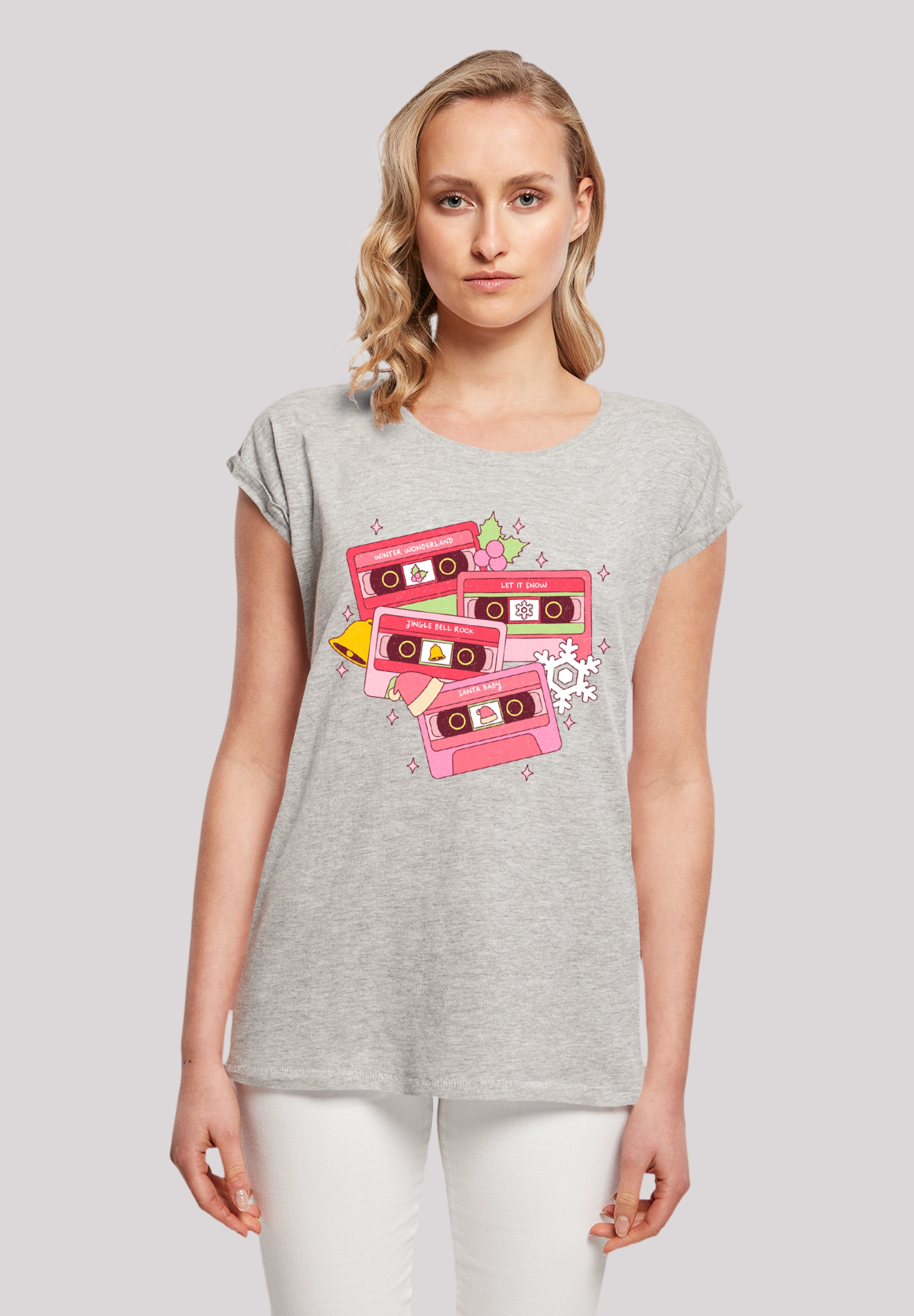 F4NT4STIC T-Shirt "Weihnachten Retro Song Tapes Pink", Premium Qualität, We günstig online kaufen